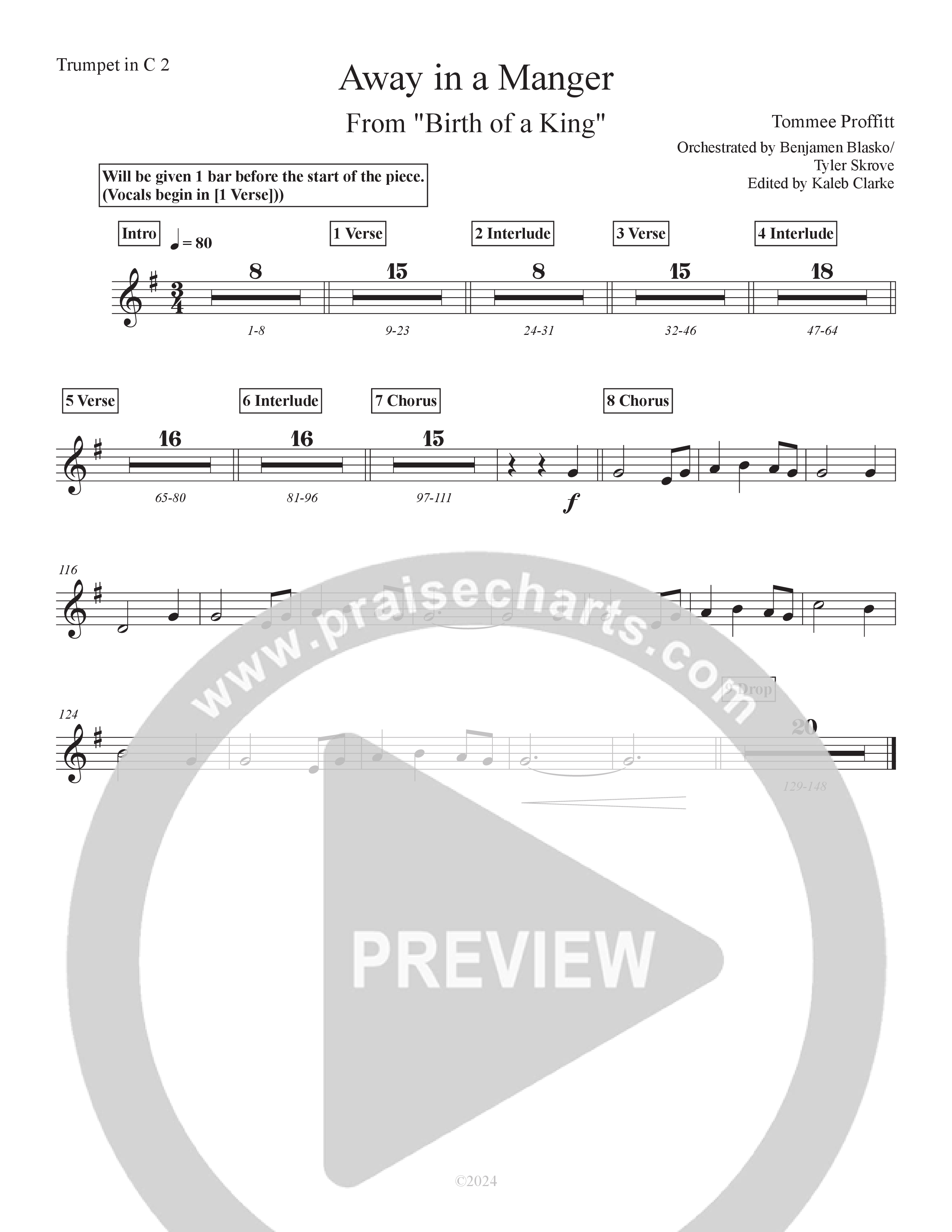 Away In A Manger (Live) Trumpet 2 (Tommee Profitt / Danny Gokey / Vanessa Campagna)