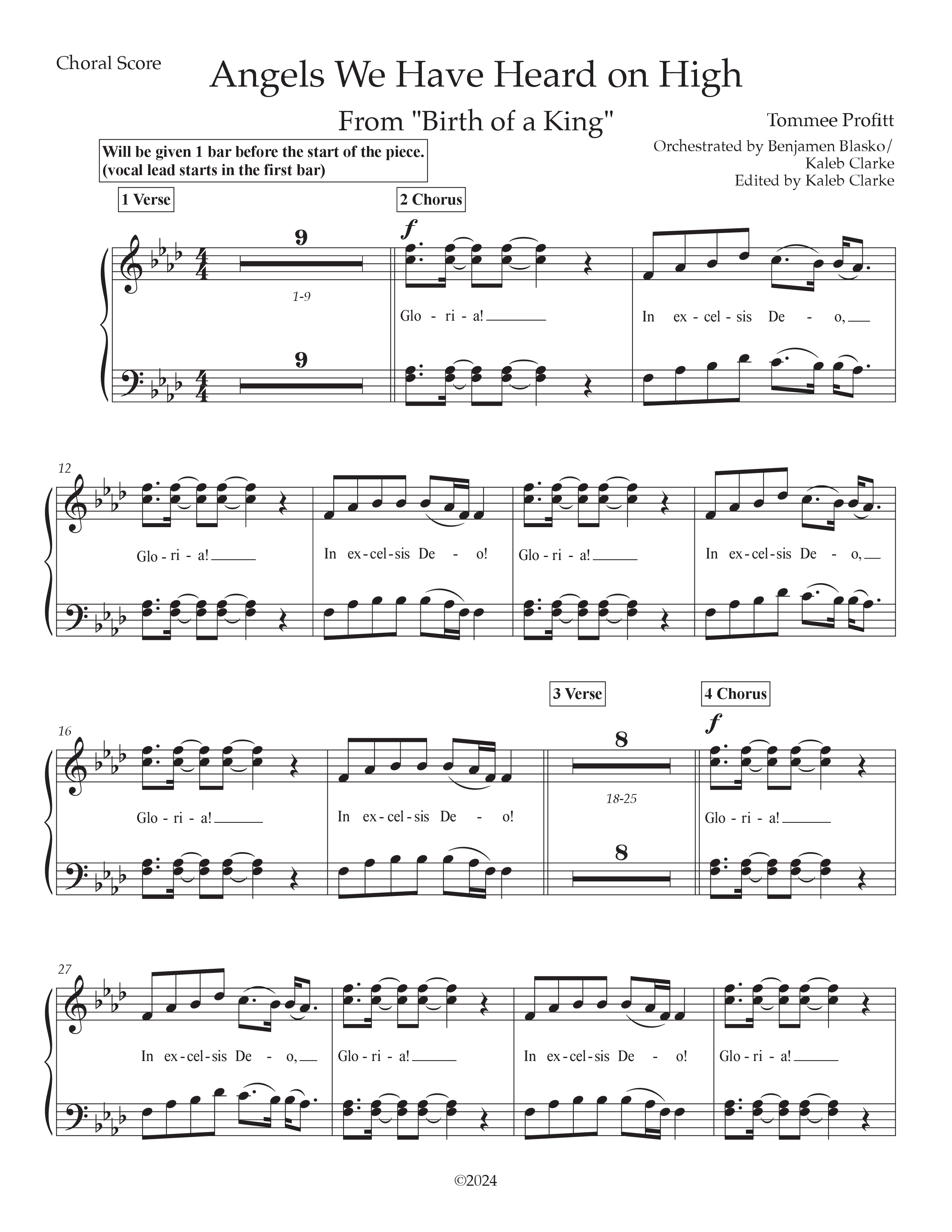 Angels We Have Heard On High (Live) Choir Sheet (SATB) (Tommee Profitt / Nicole Serrano / Steven Malcolm)