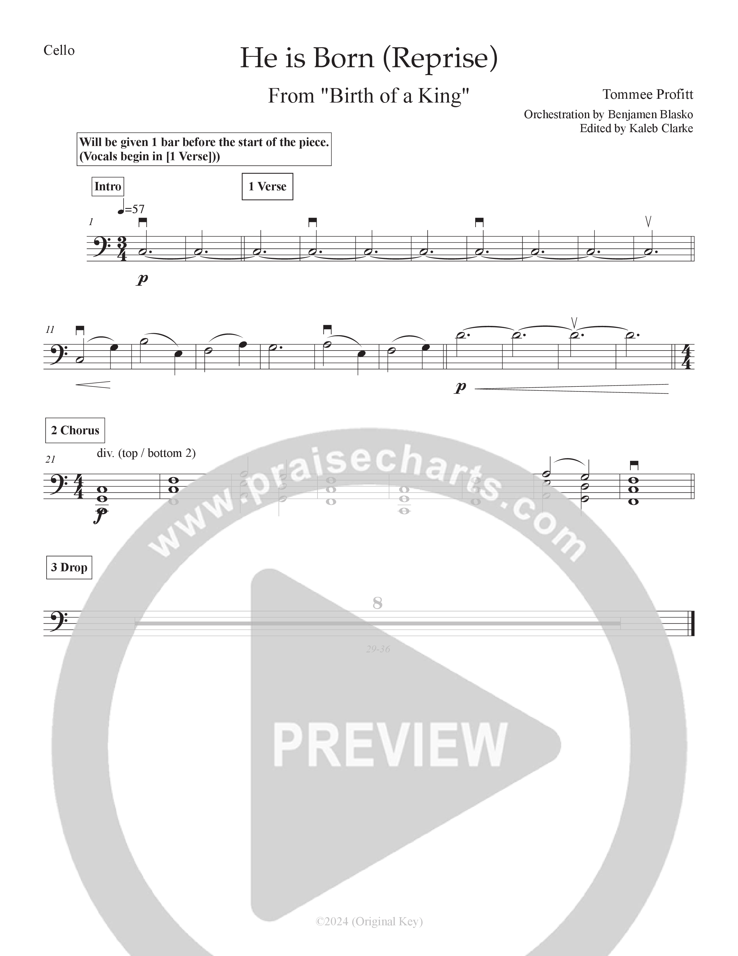 He Is Born (Reprise) (Live) Cello (Tommee Profitt / Daniel Saint Black)