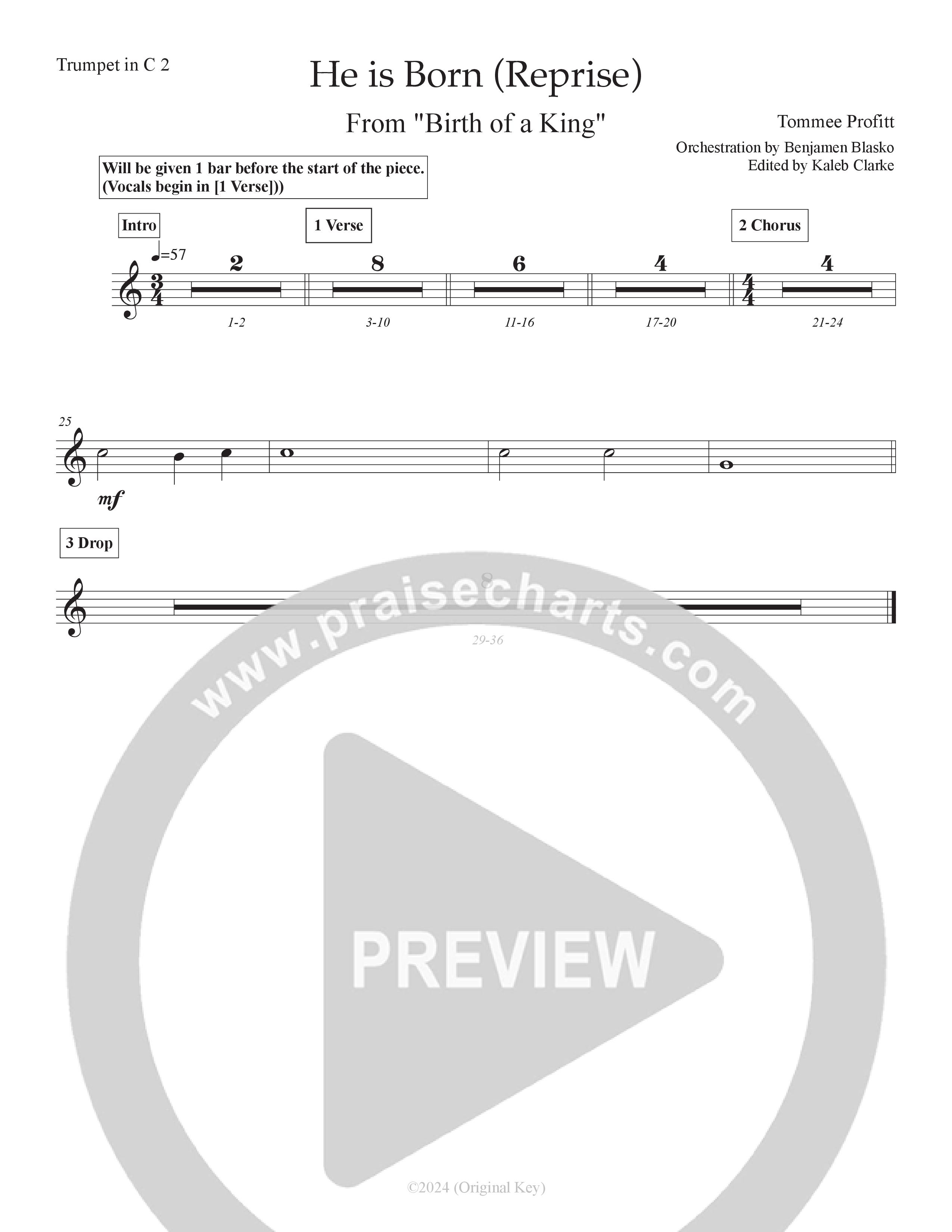 He Is Born (Reprise) (Live) Trumpet 2 (Tommee Profitt / Daniel Saint Black)