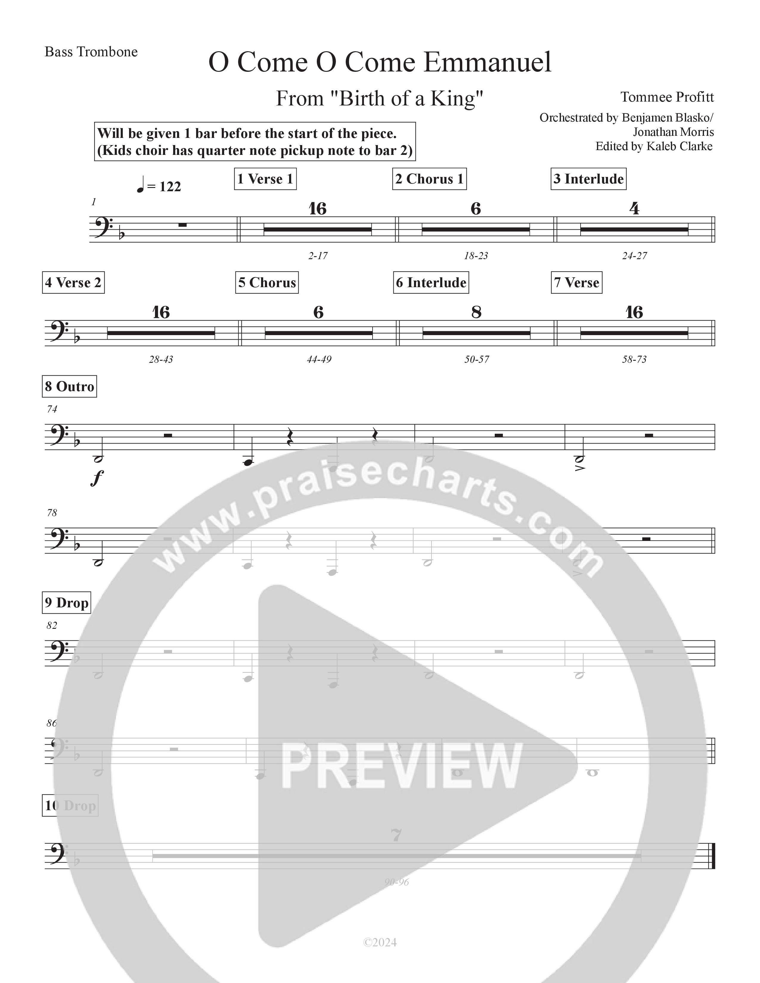 O Come O Come Emmanuel (Live) Bass Trombone (Tommee Profitt)