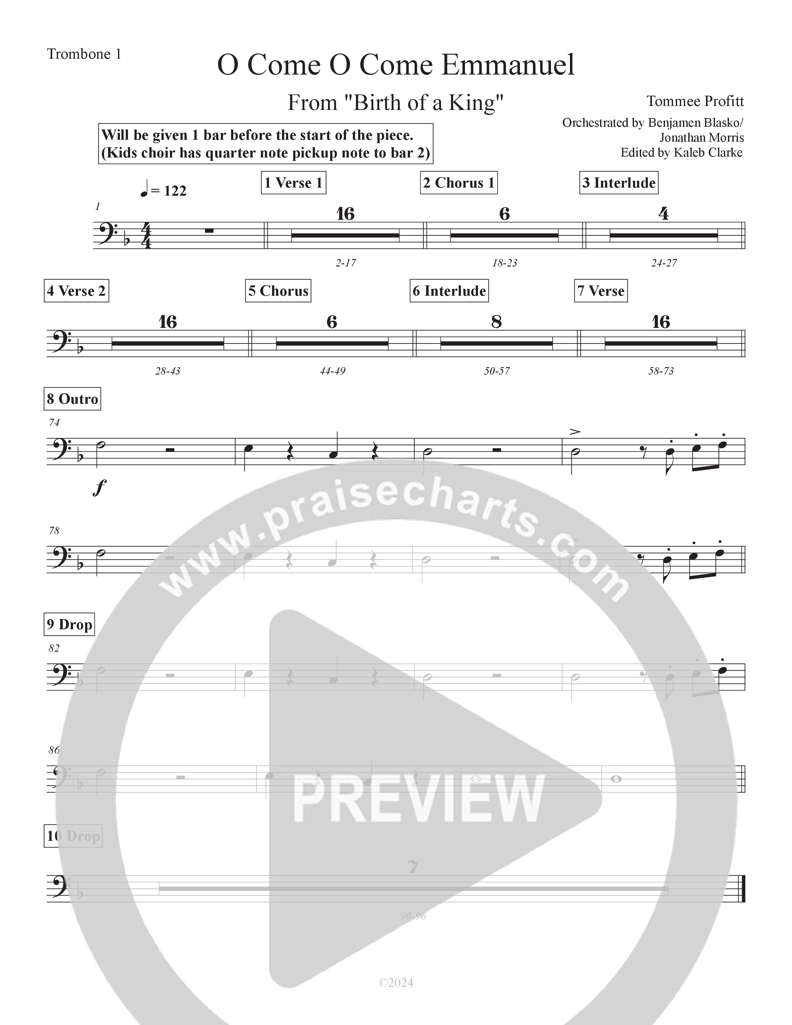 O Come O Come Emmanuel (Live) Trombone 1 (Tommee Profitt)