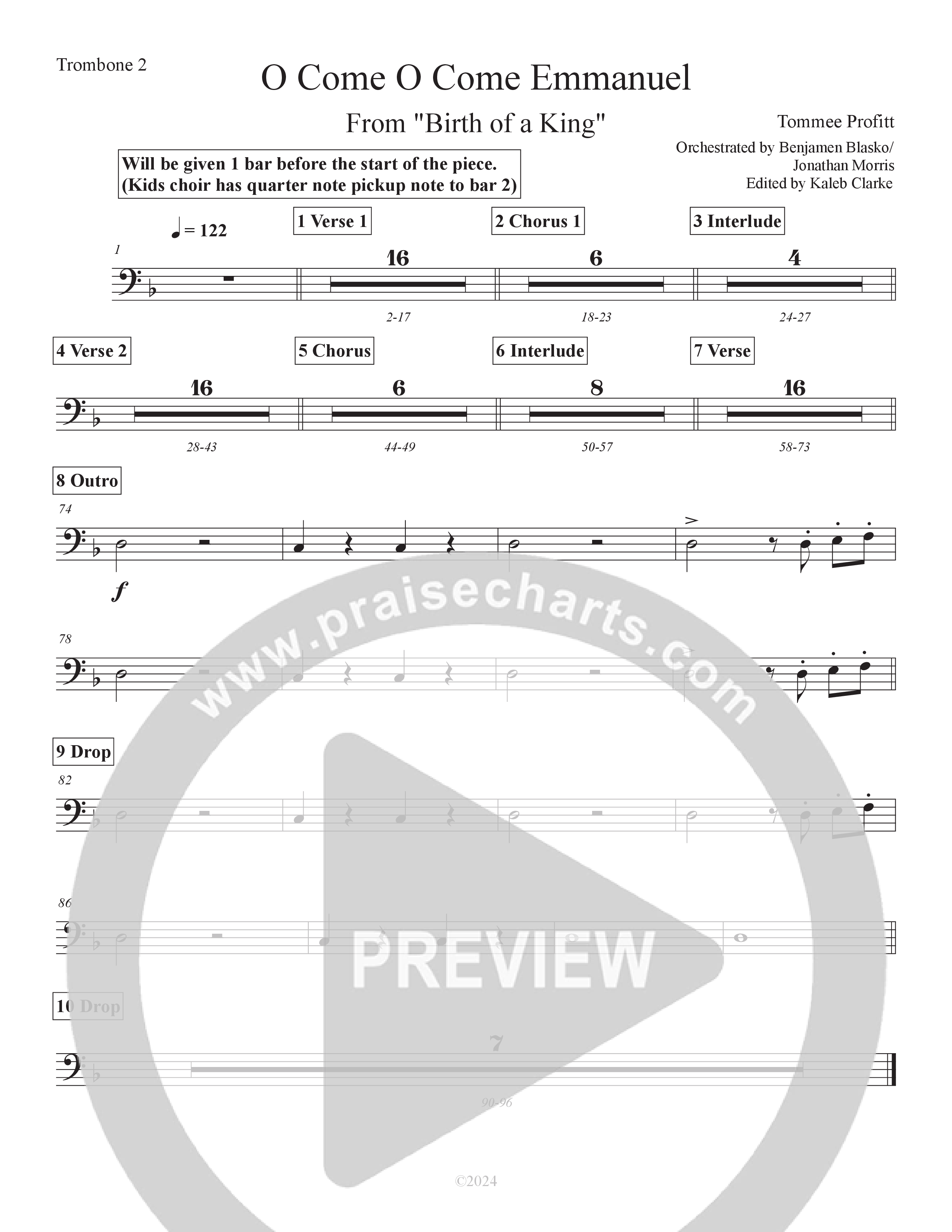 O Come O Come Emmanuel (Live) Trombone 2 (Tommee Profitt)