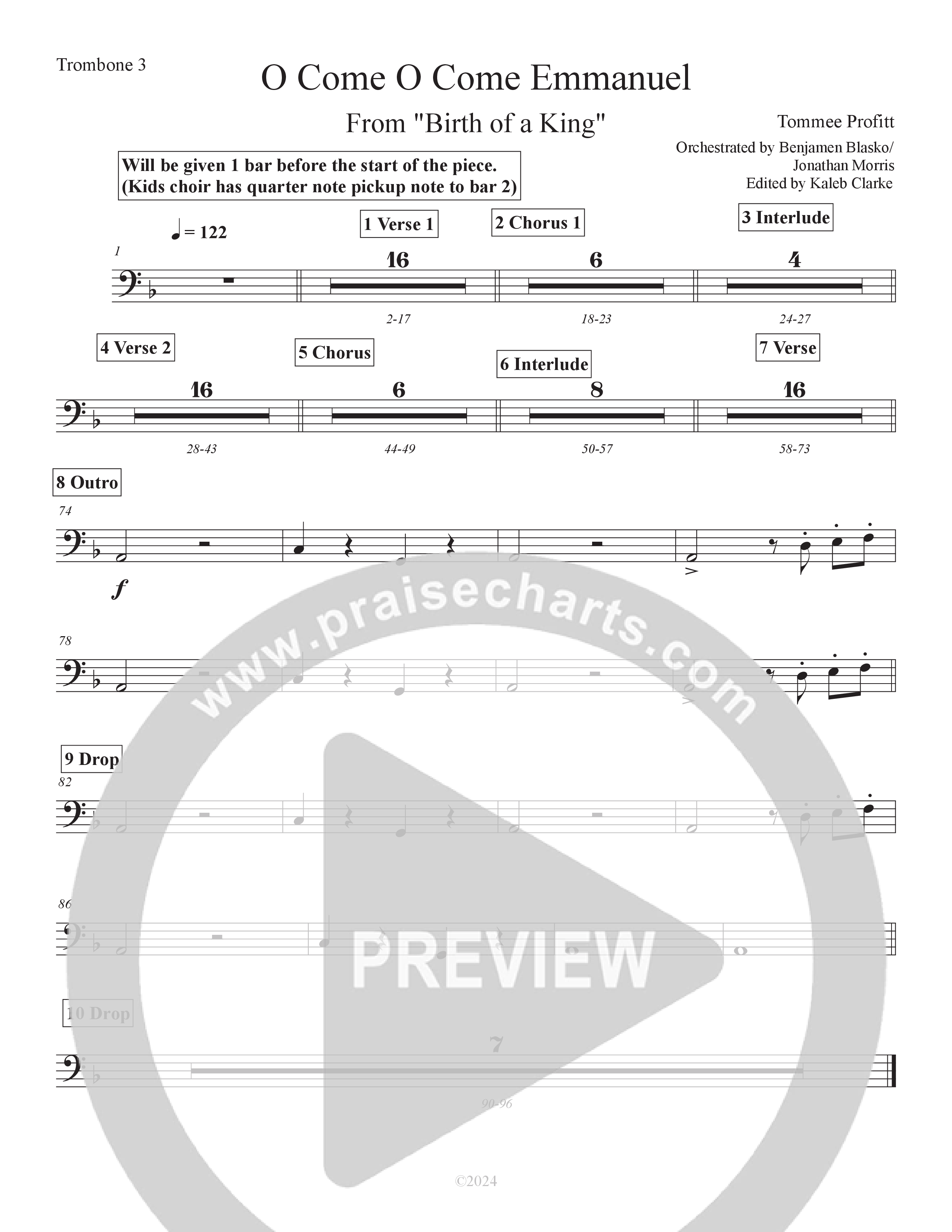 O Come O Come Emmanuel (Live) Trombone 3 (Tommee Profitt)