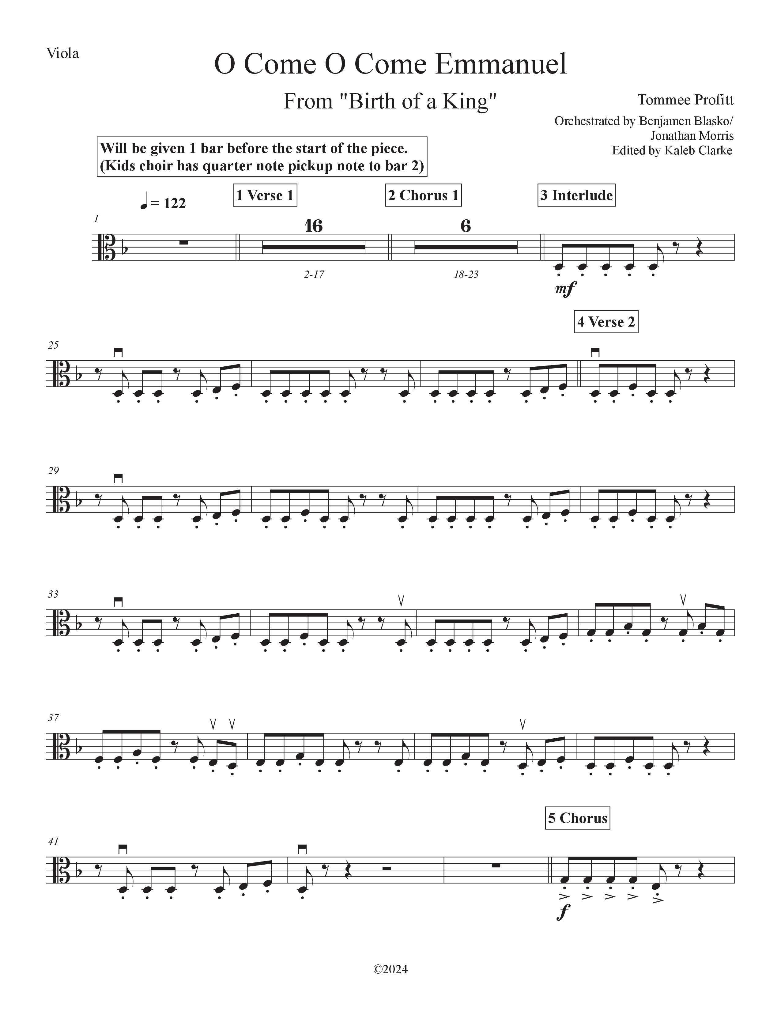 O Come O Come Emmanuel (Live) Viola (Tommee Profitt)