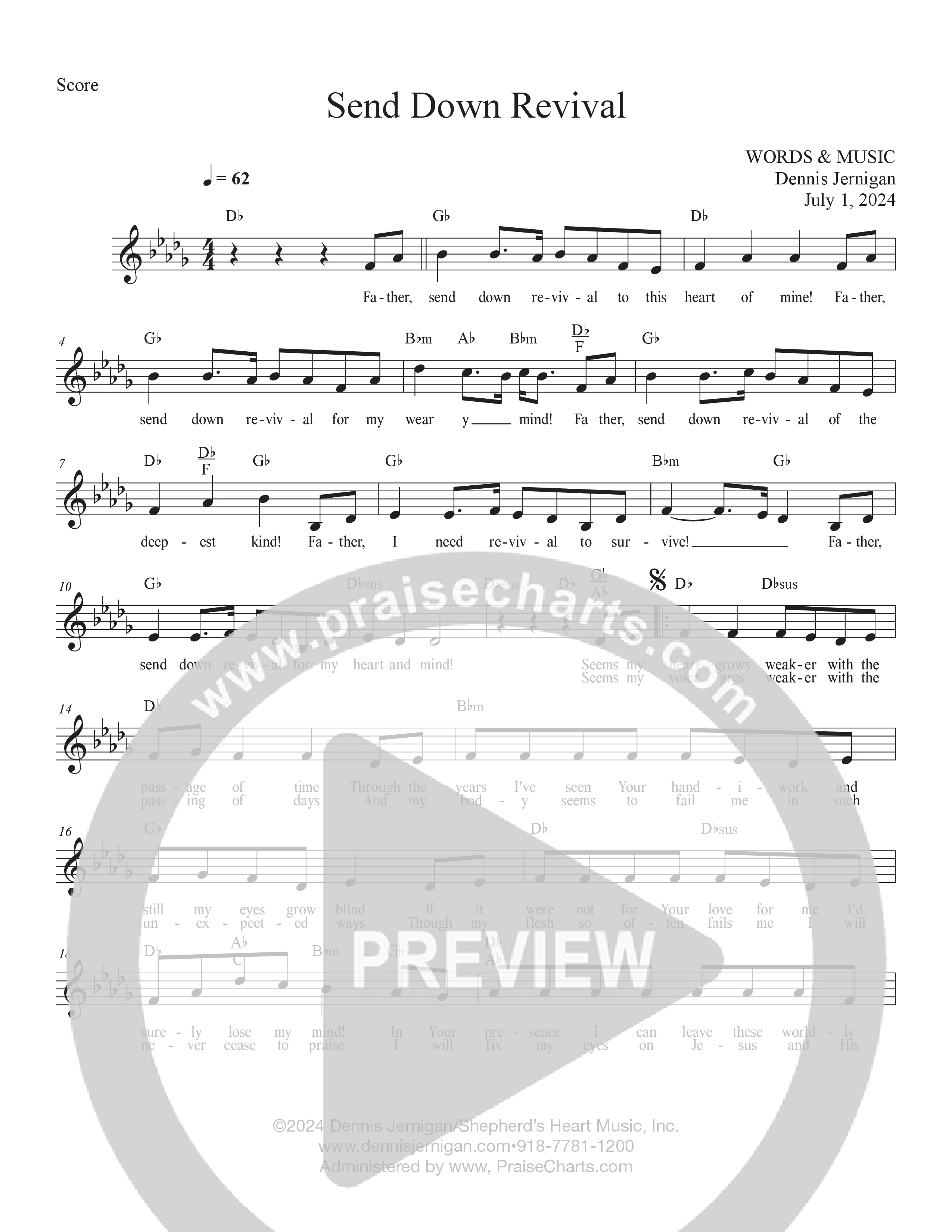 Send Down Revival Sheet Music PDF (Dennis Jernigan) - PraiseCharts