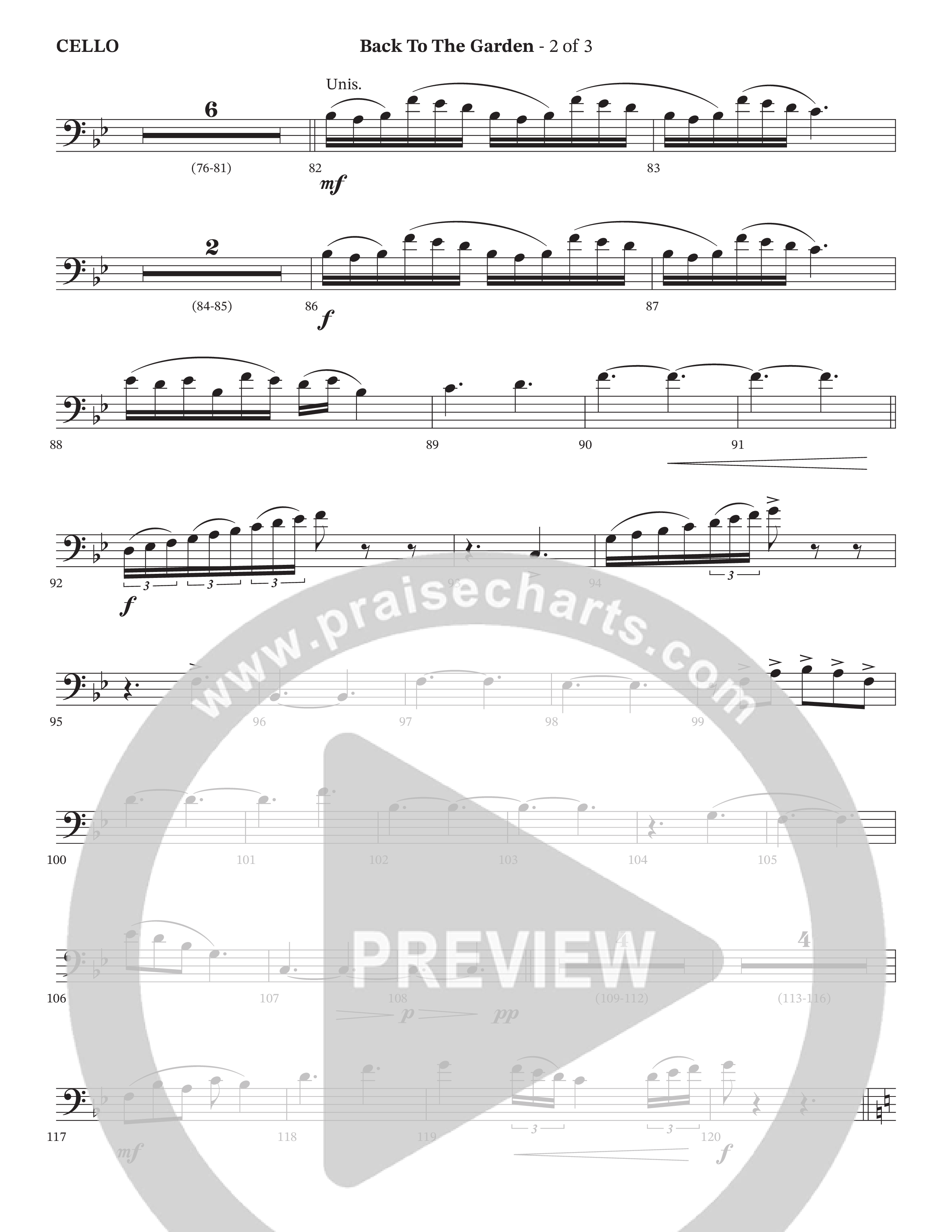 Back To The Garden (Choral Anthem SATB) Cello (The Erwins / Arr. Cliff Duren / Arr. Wayne Haun)