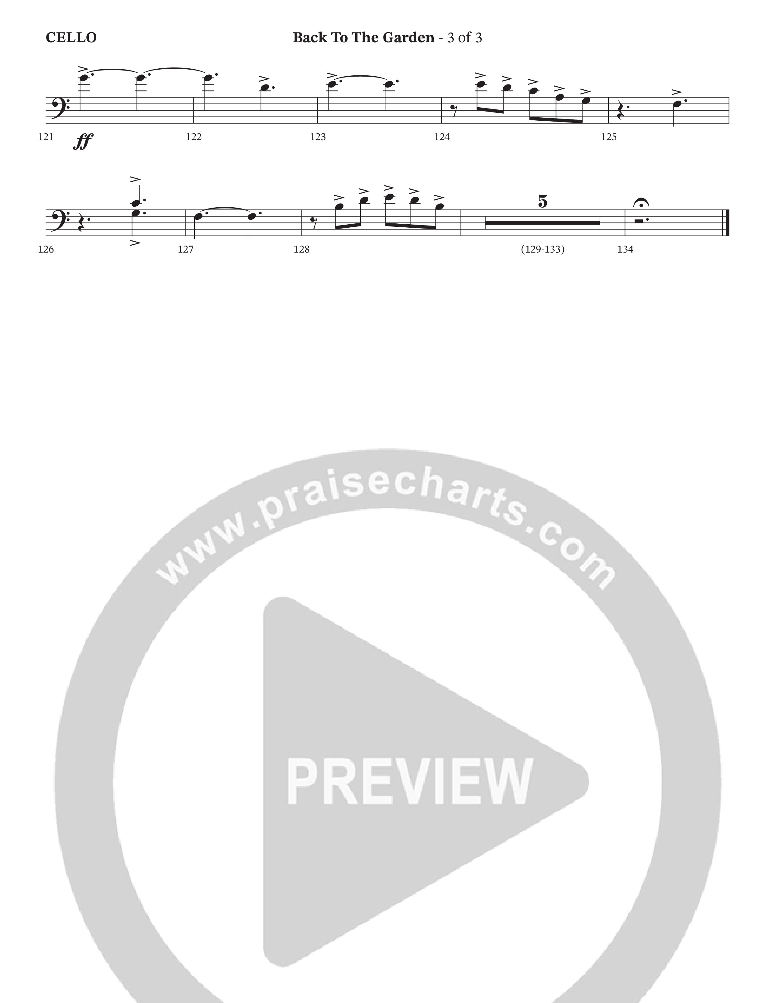 Back To The Garden (Choral Anthem SATB) Cello (The Erwins / Arr. Cliff Duren / Arr. Wayne Haun)
