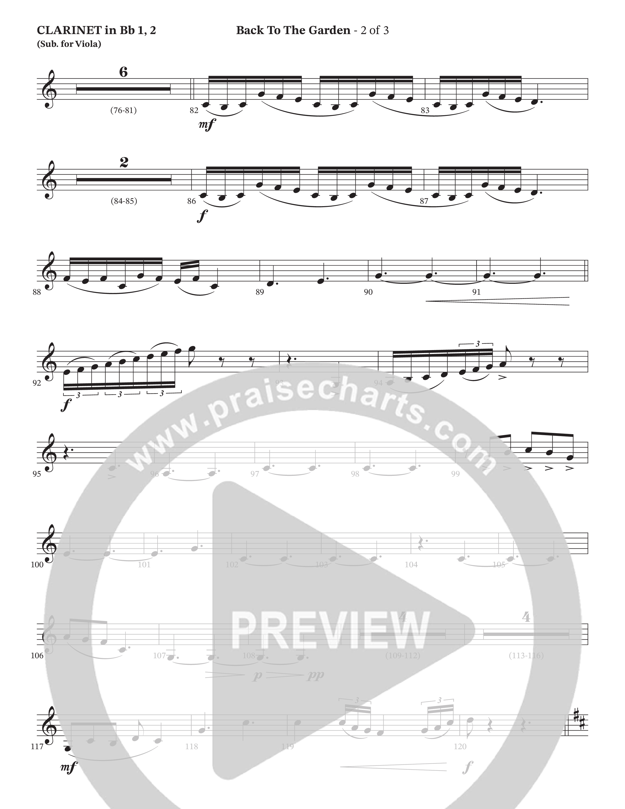 Back To The Garden (Choral Anthem SATB) Clarinet 1/2 (The Erwins / Arr. Cliff Duren / Arr. Wayne Haun)