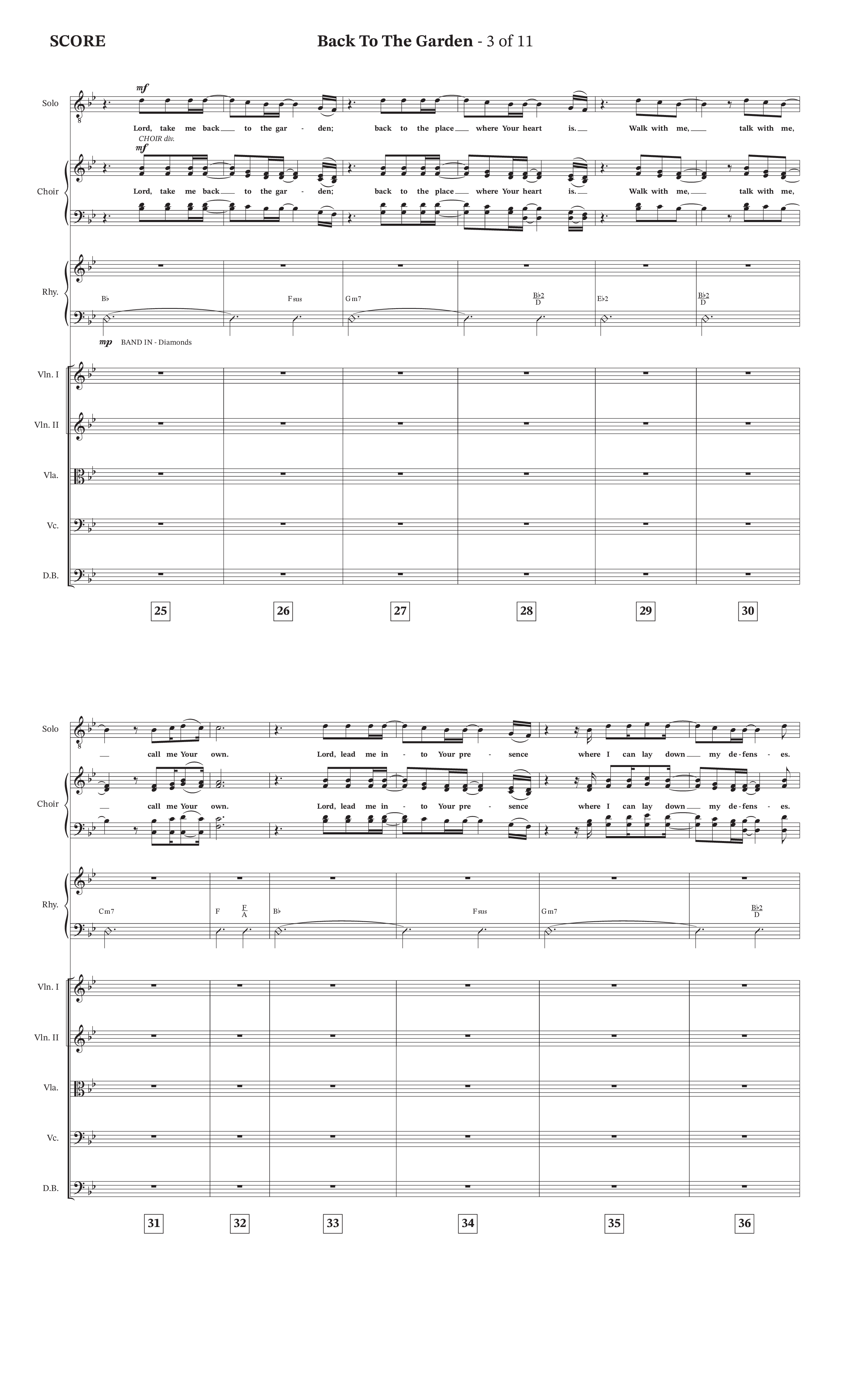 Back To The Garden (Choral Anthem SATB) Conductor's Score (The Erwins / Arr. Cliff Duren / Arr. Wayne Haun)