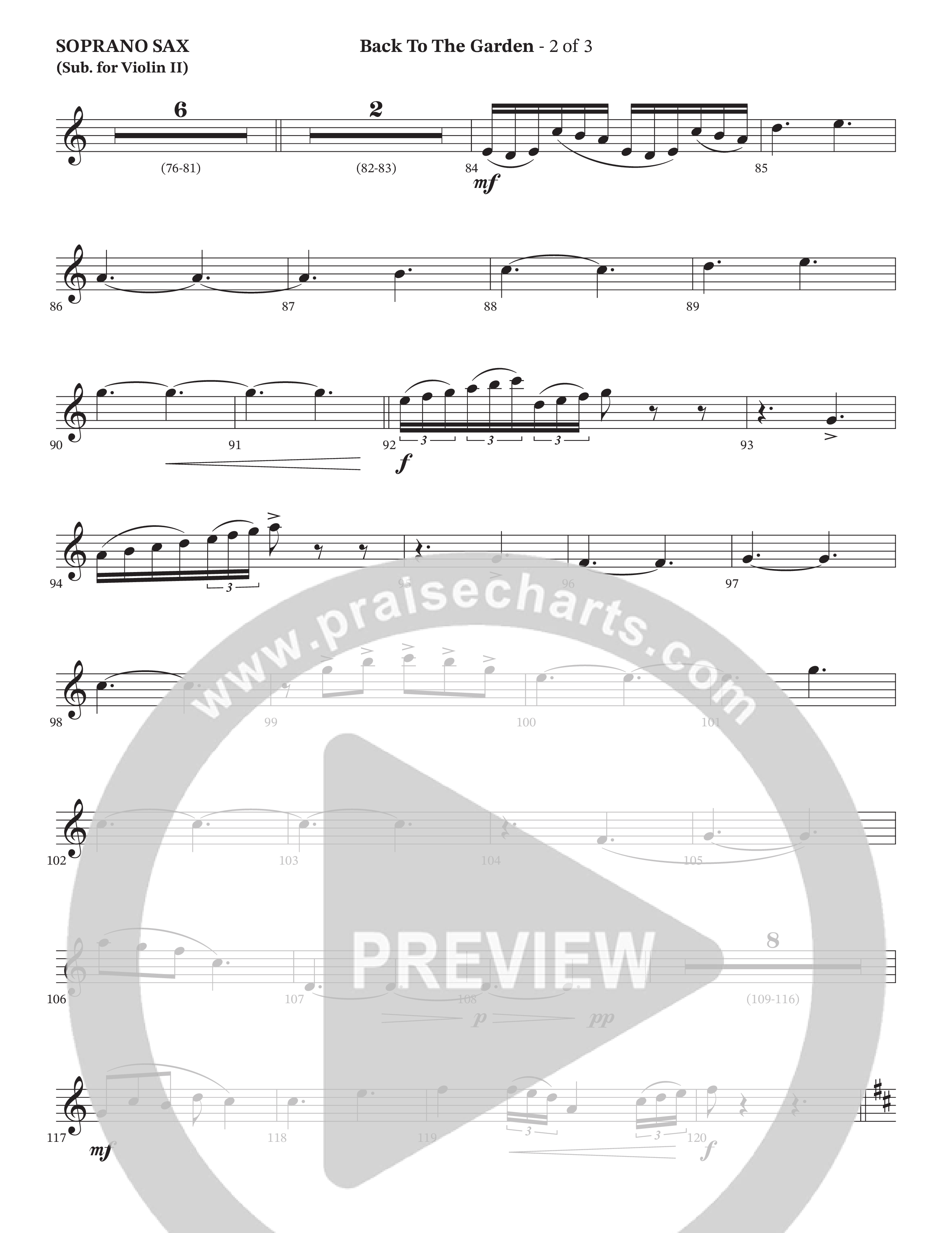 Back To The Garden (Choral Anthem SATB) Soprano Sax (The Erwins / Arr. Cliff Duren / Arr. Wayne Haun)