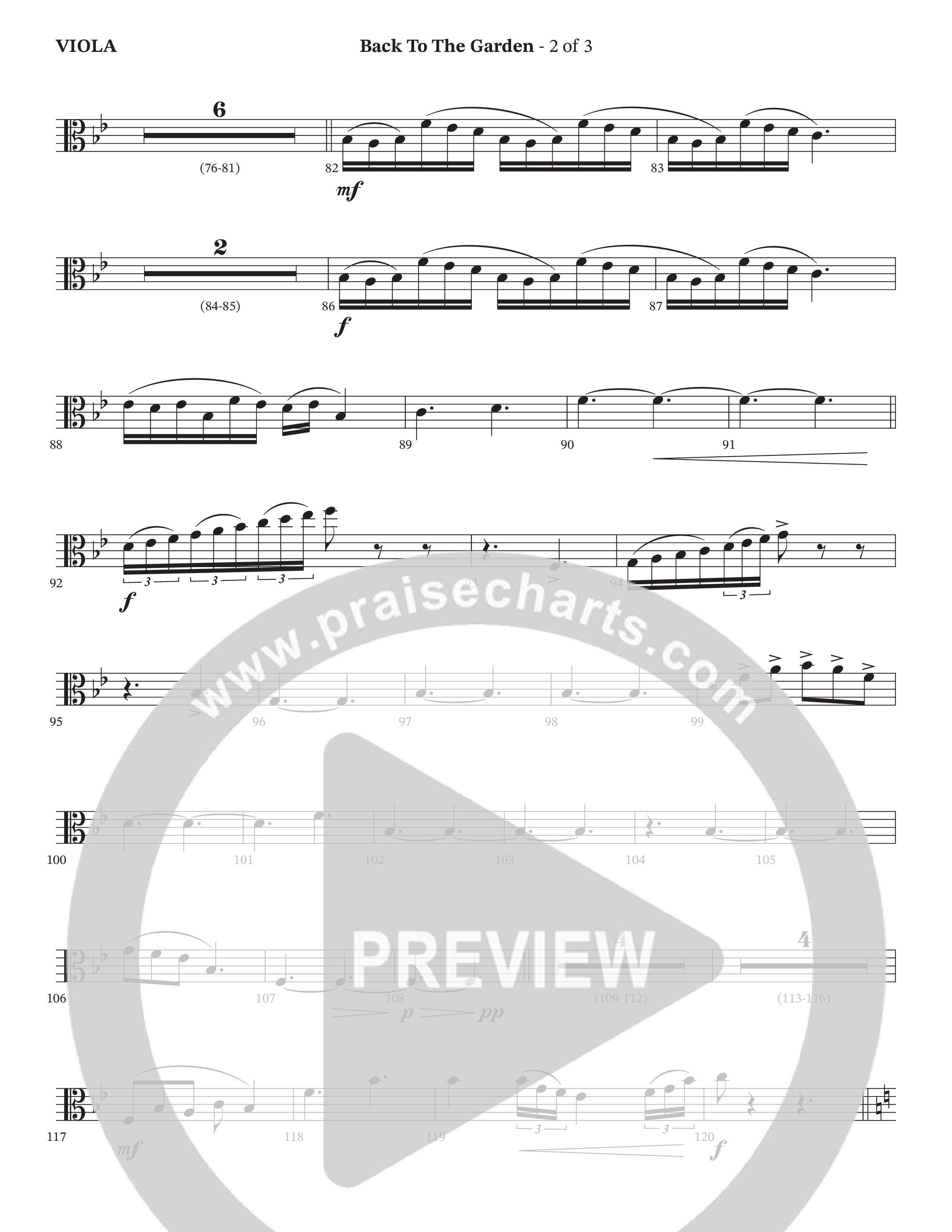 Back To The Garden (Choral Anthem SATB) Viola (The Erwins / Arr. Cliff Duren / Arr. Wayne Haun)