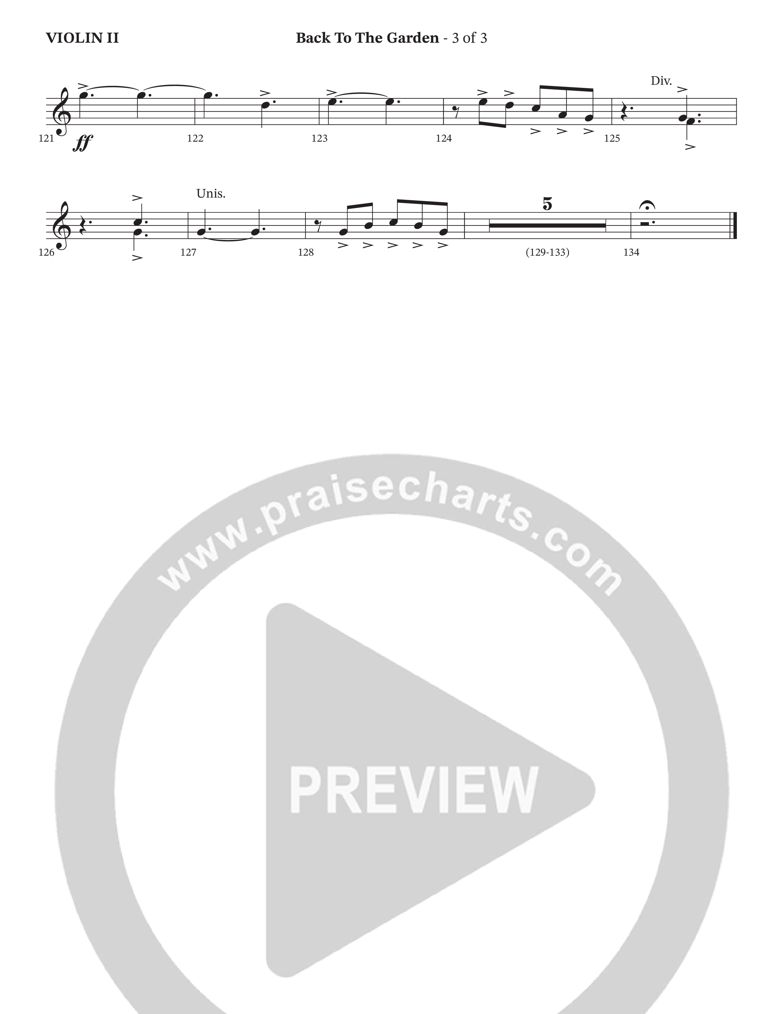 Back To The Garden (Choral Anthem SATB) Violin 2 (The Erwins / Arr. Cliff Duren / Arr. Wayne Haun)