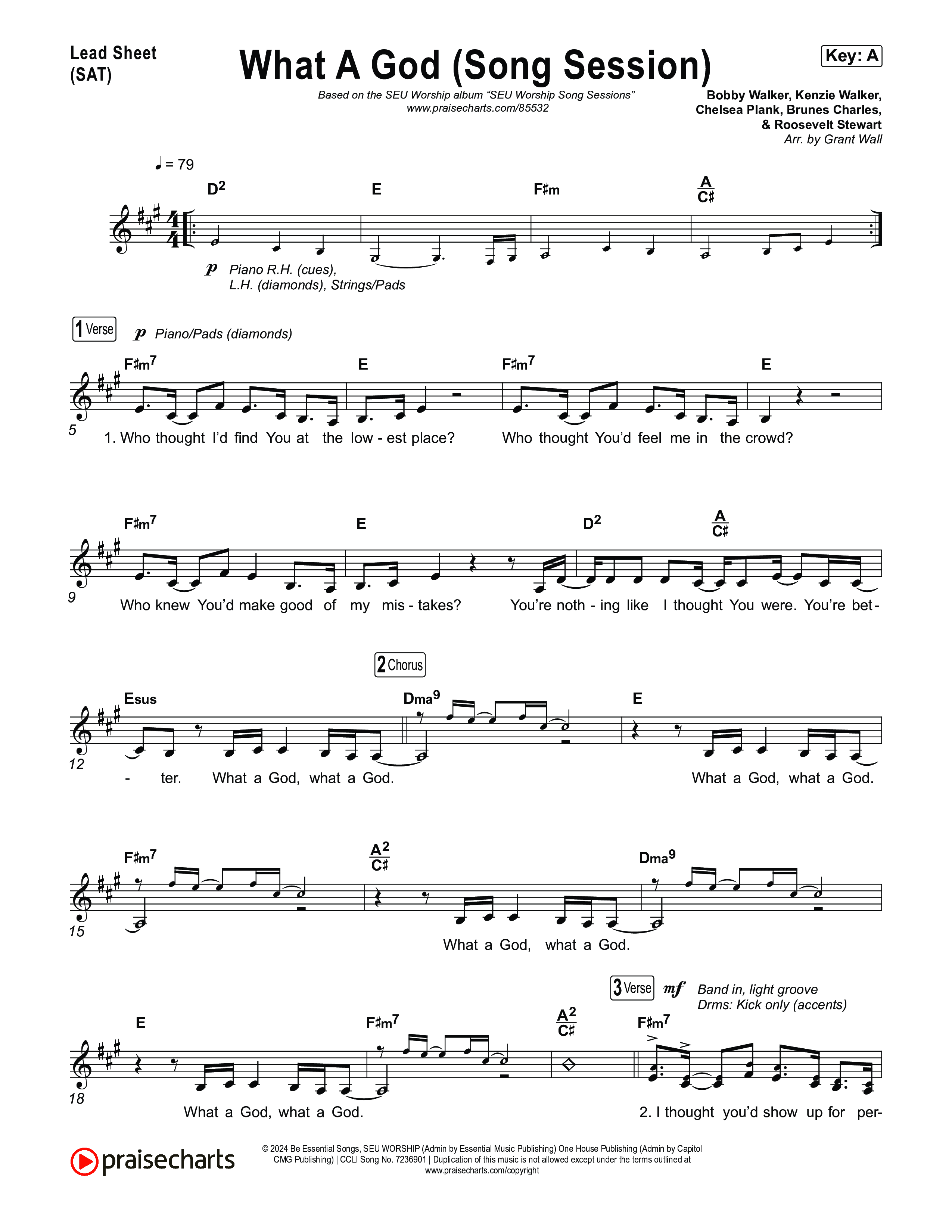 What A God (Song Session) Lead Sheet (SAT) (SEU Worship / Essential Worship)