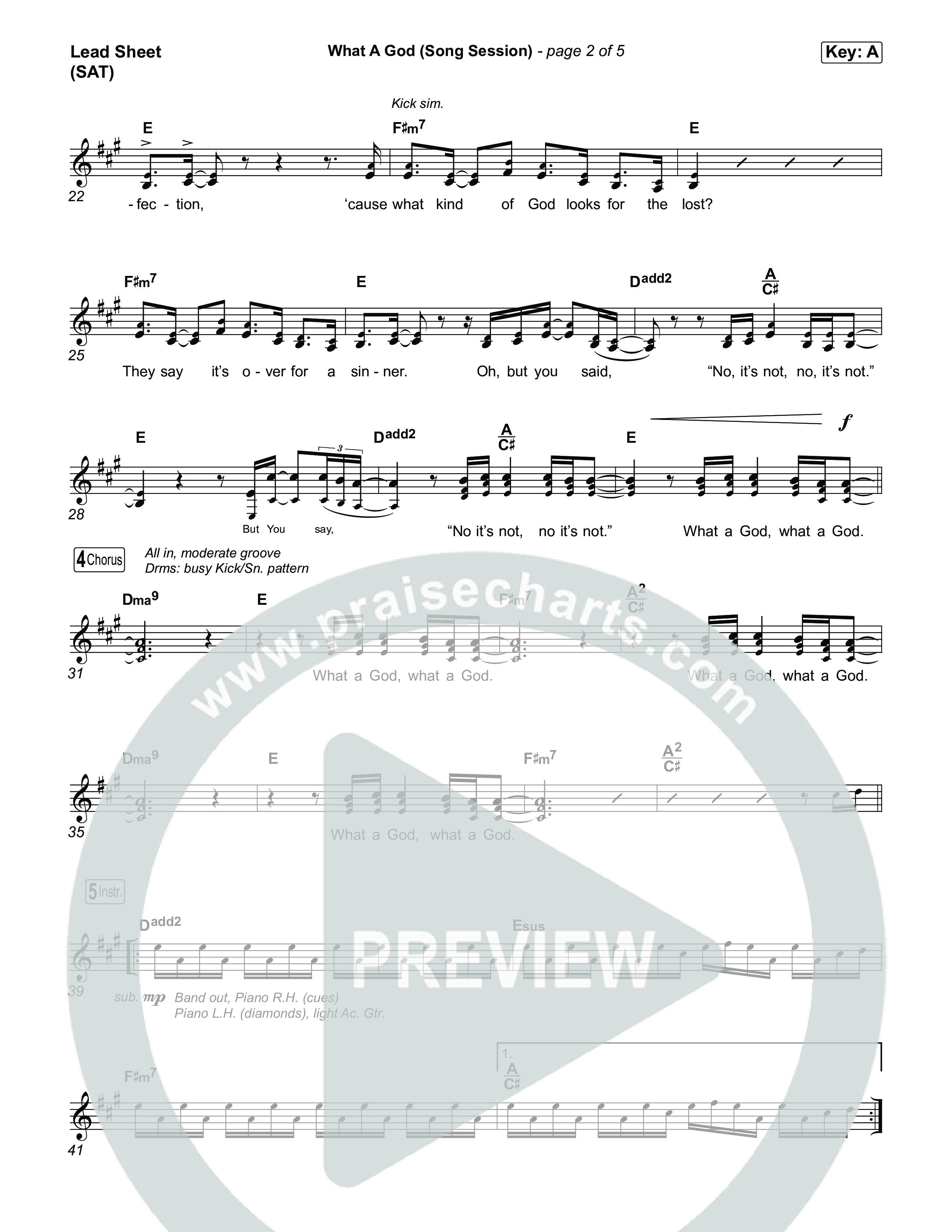 What A God (Song Session) Lead Sheet (SAT) (SEU Worship / Essential Worship)