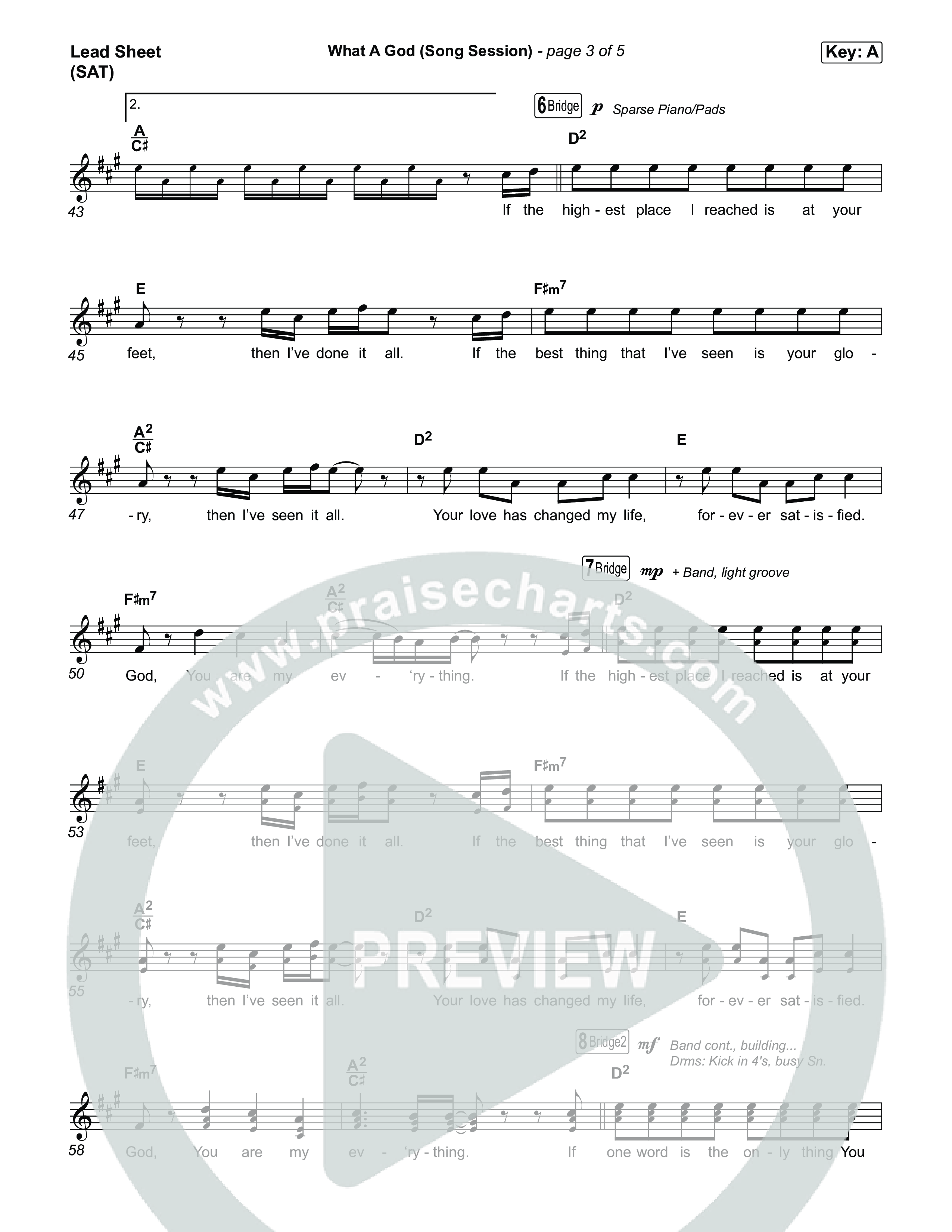 What A God (Song Session) Lead Sheet (SAT) (SEU Worship / Essential Worship)