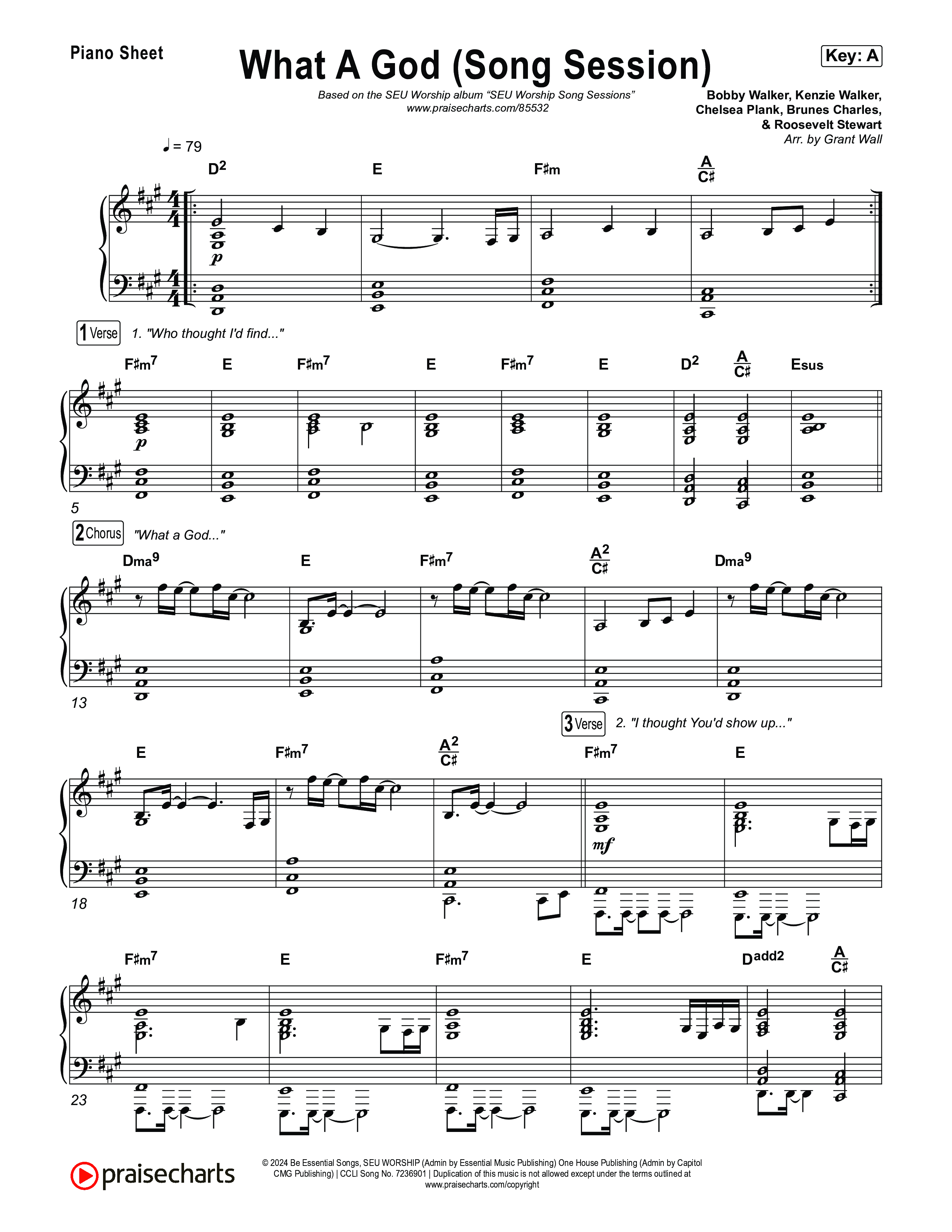 What A God (Song Session) Piano Sheet (SEU Worship / Essential Worship)
