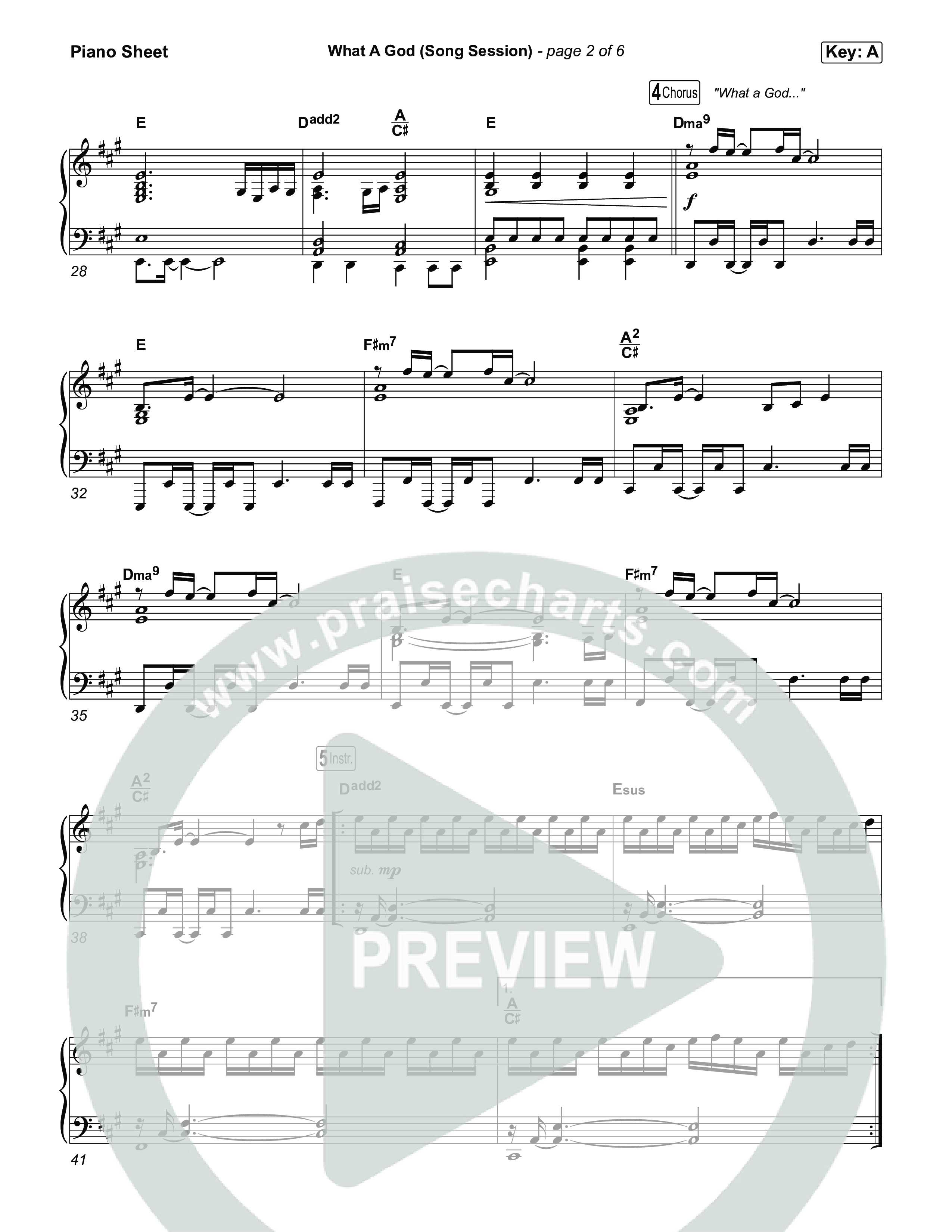 What A God (Song Session) Piano Sheet (SEU Worship / Essential Worship)