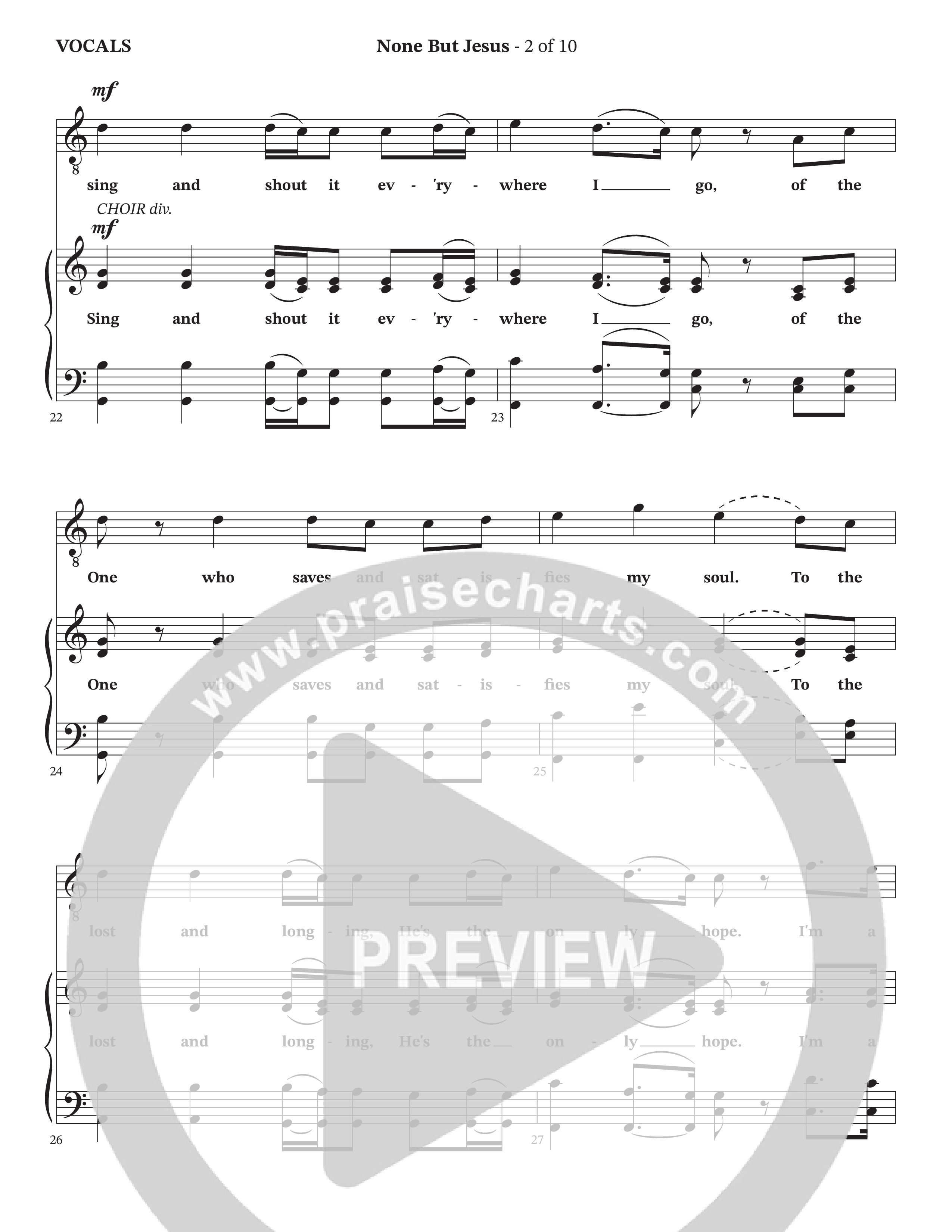 None But Jesus (Choral Anthem SATB) Choir Sheet (Arr. Cliff Duren / Orch. Wayne Haun / The Erwins)