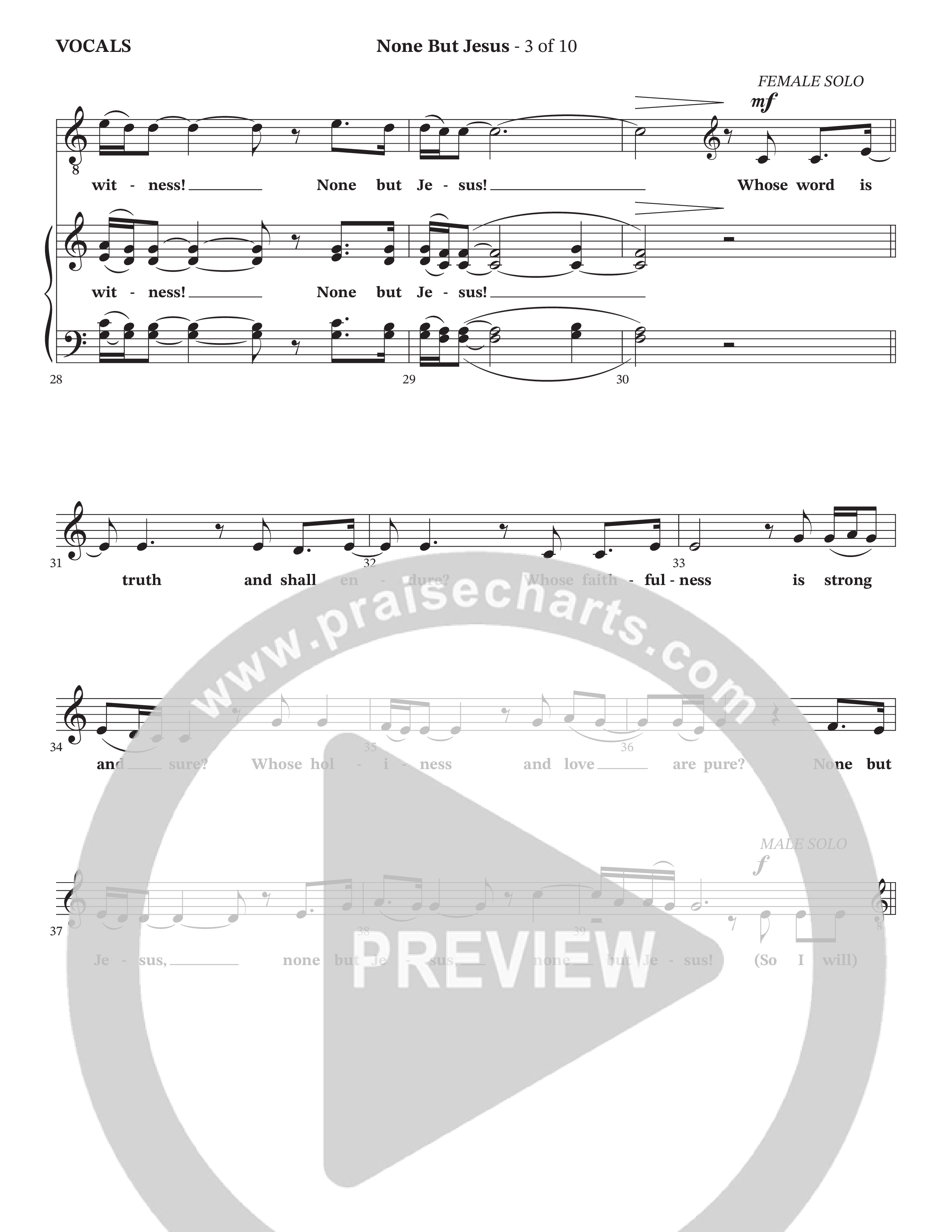 None But Jesus (Choral Anthem SATB) Choir Sheet (Arr. Cliff Duren / Orch. Wayne Haun / The Erwins)