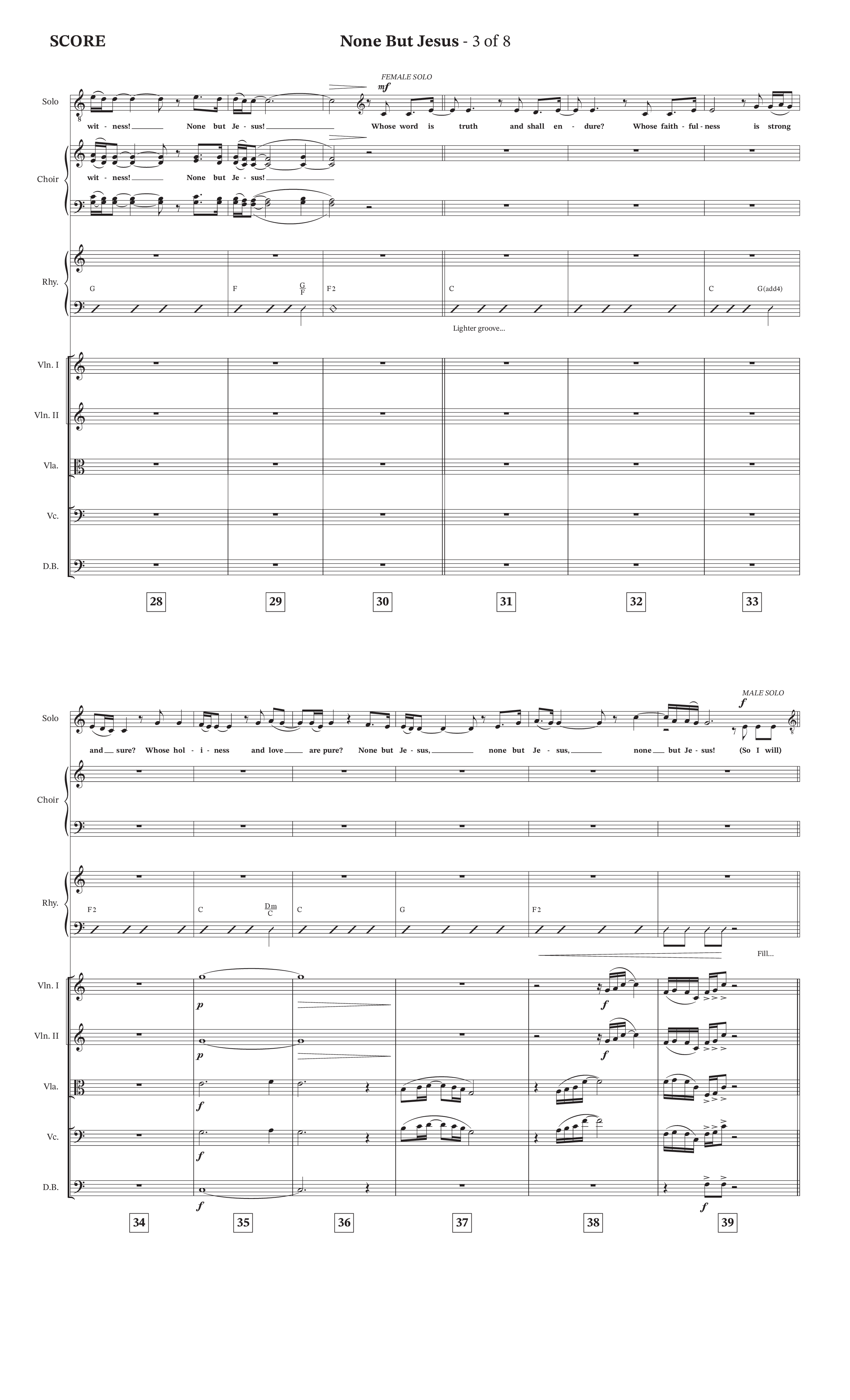 None But Jesus (Choral Anthem SATB) Orchestration (Arr. Cliff Duren / Orch. Wayne Haun / The Erwins)
