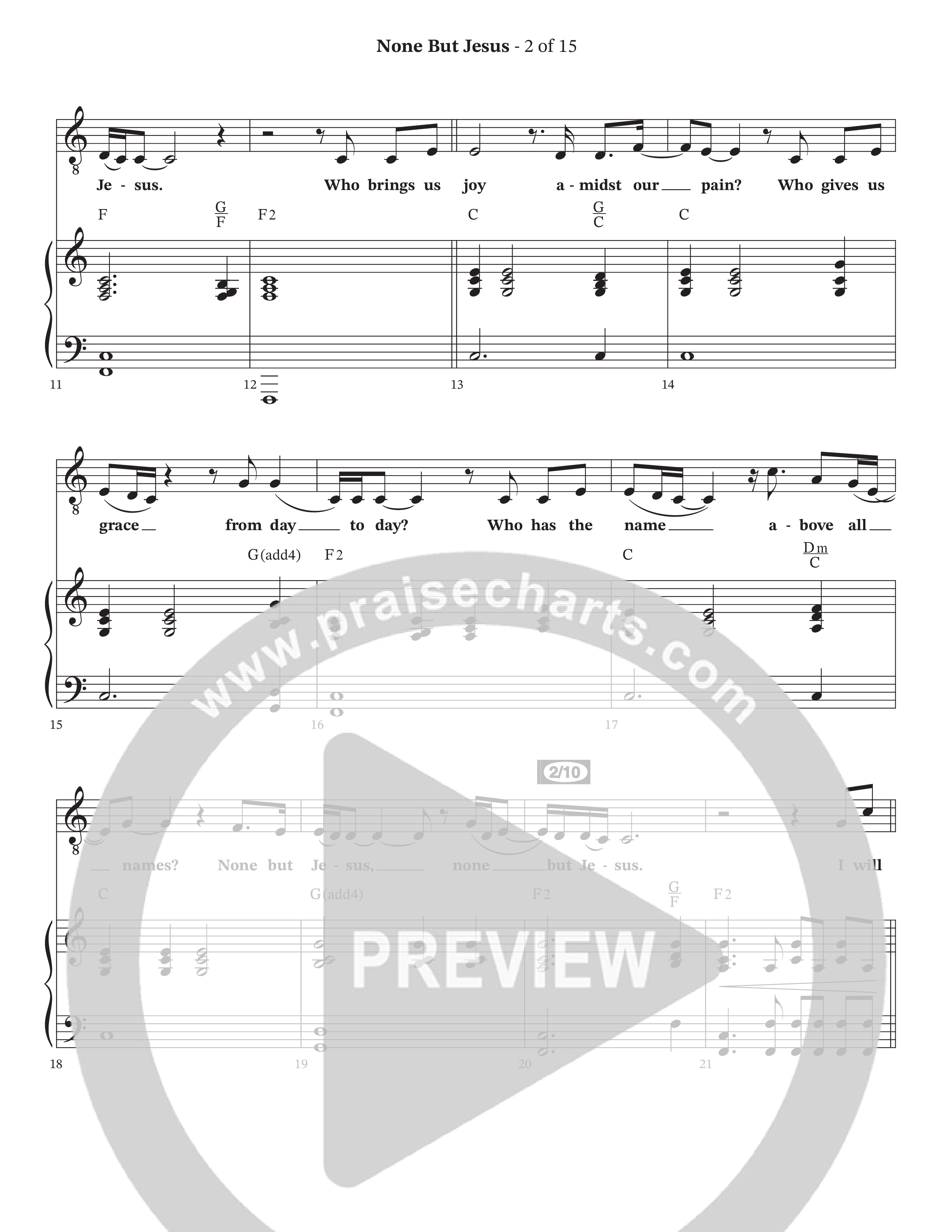 None But Jesus (Choral Anthem SATB) Piano/Vocal (SATB) (Arr. Cliff Duren / Orch. Wayne Haun / The Erwins)