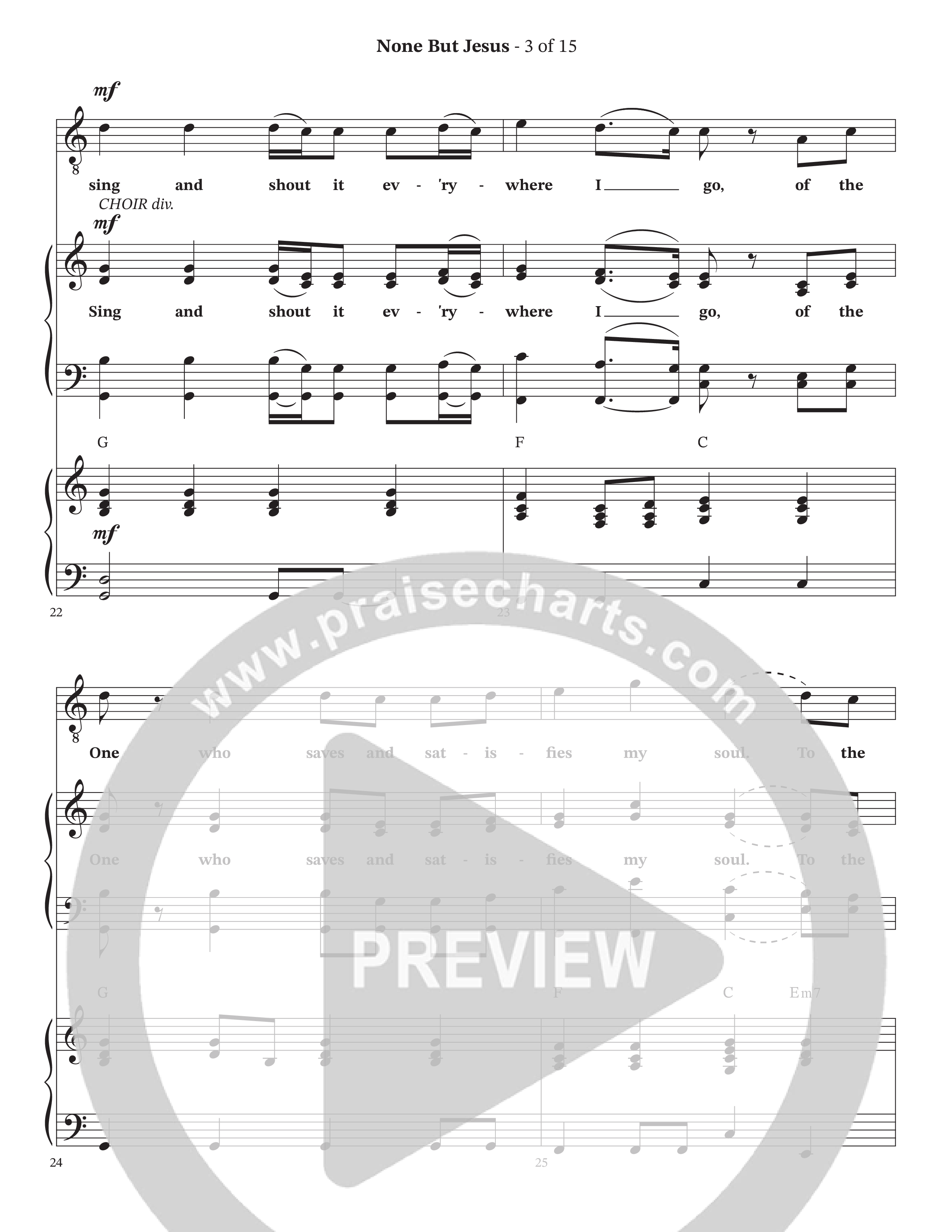 None But Jesus (Choral Anthem SATB) Piano/Vocal (SATB) (Arr. Cliff Duren / Orch. Wayne Haun / The Erwins)