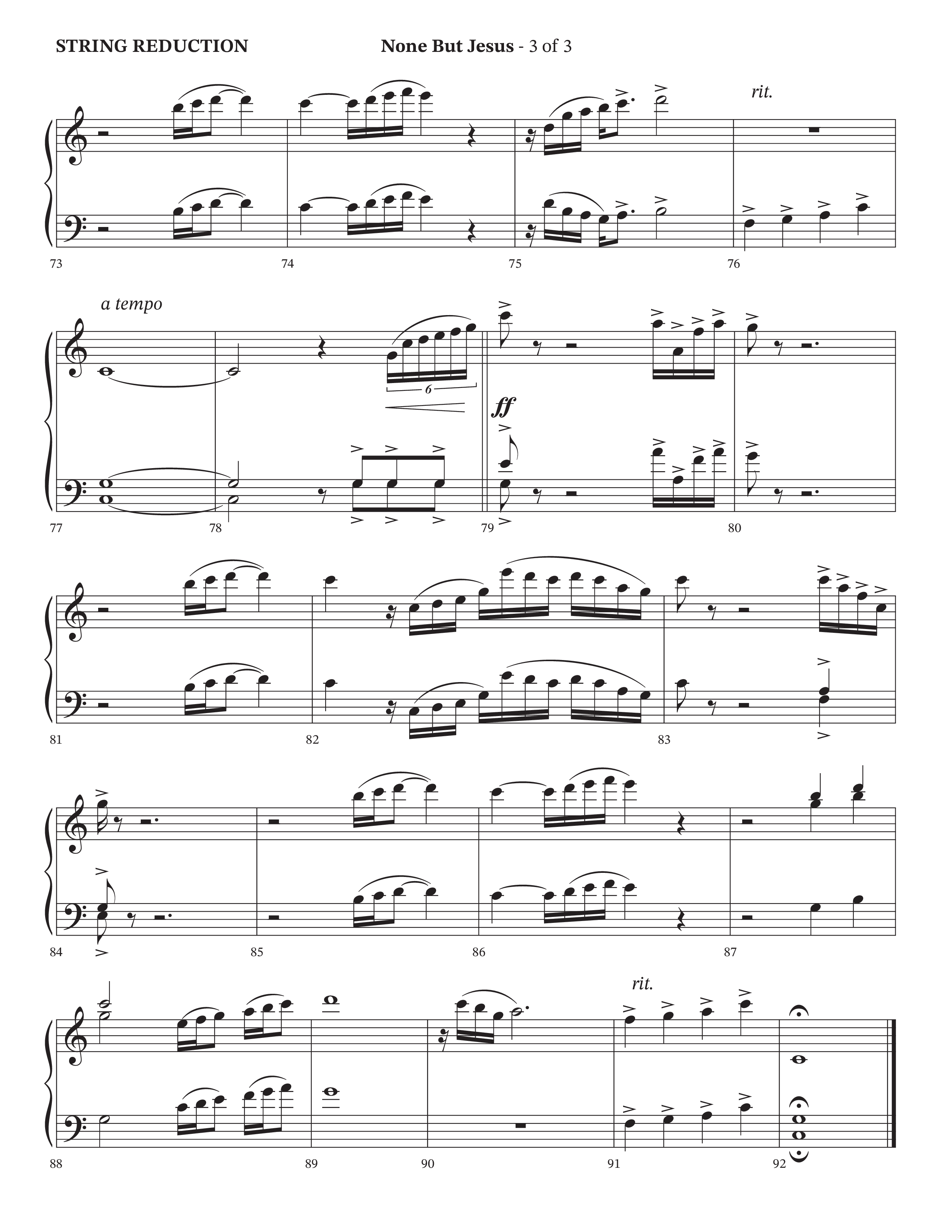 None But Jesus (Choral Anthem SATB) String Reduction (Arr. Cliff Duren / Orch. Wayne Haun / The Erwins)