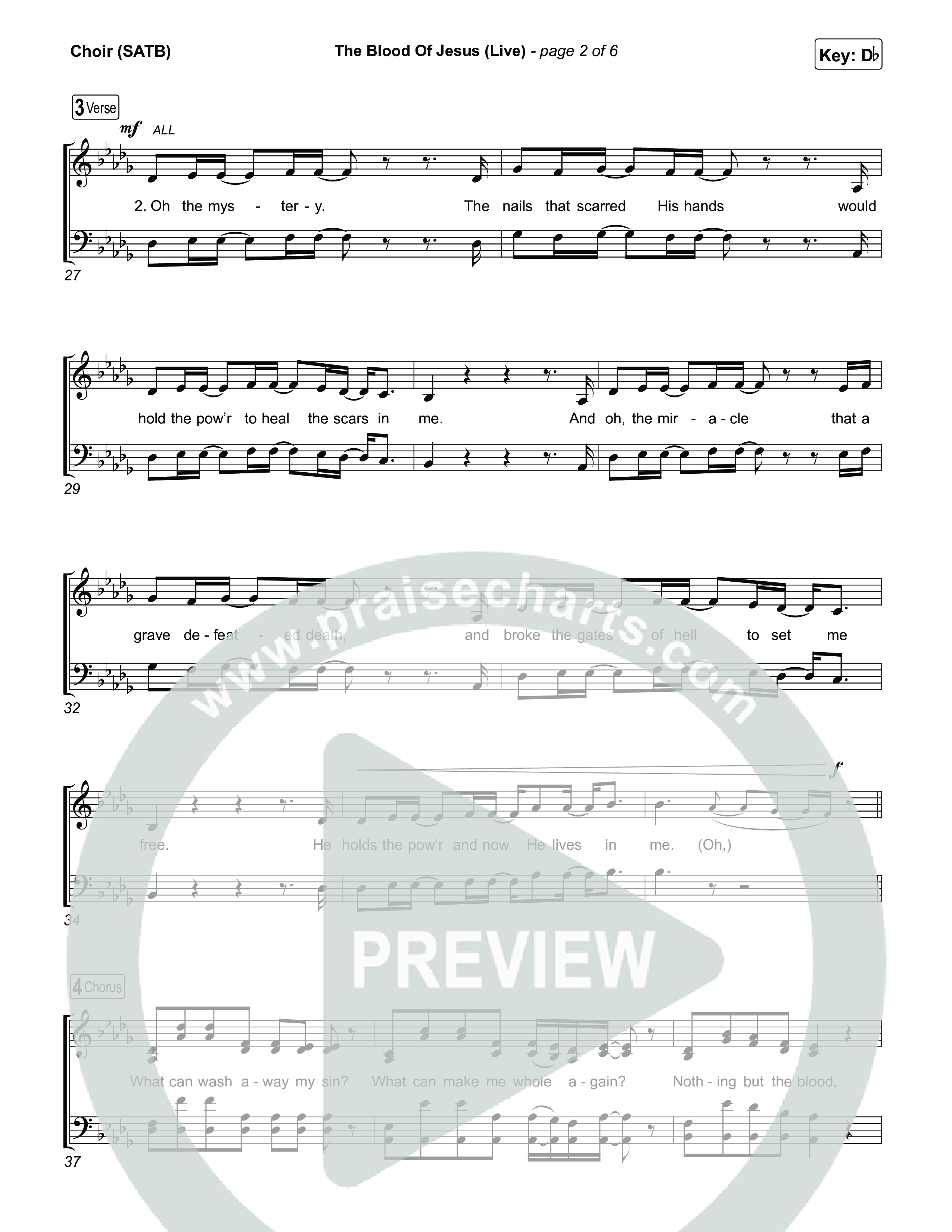 The Blood Of Jesus (Live) Choir Sheet (SATB) (Hope Darst)