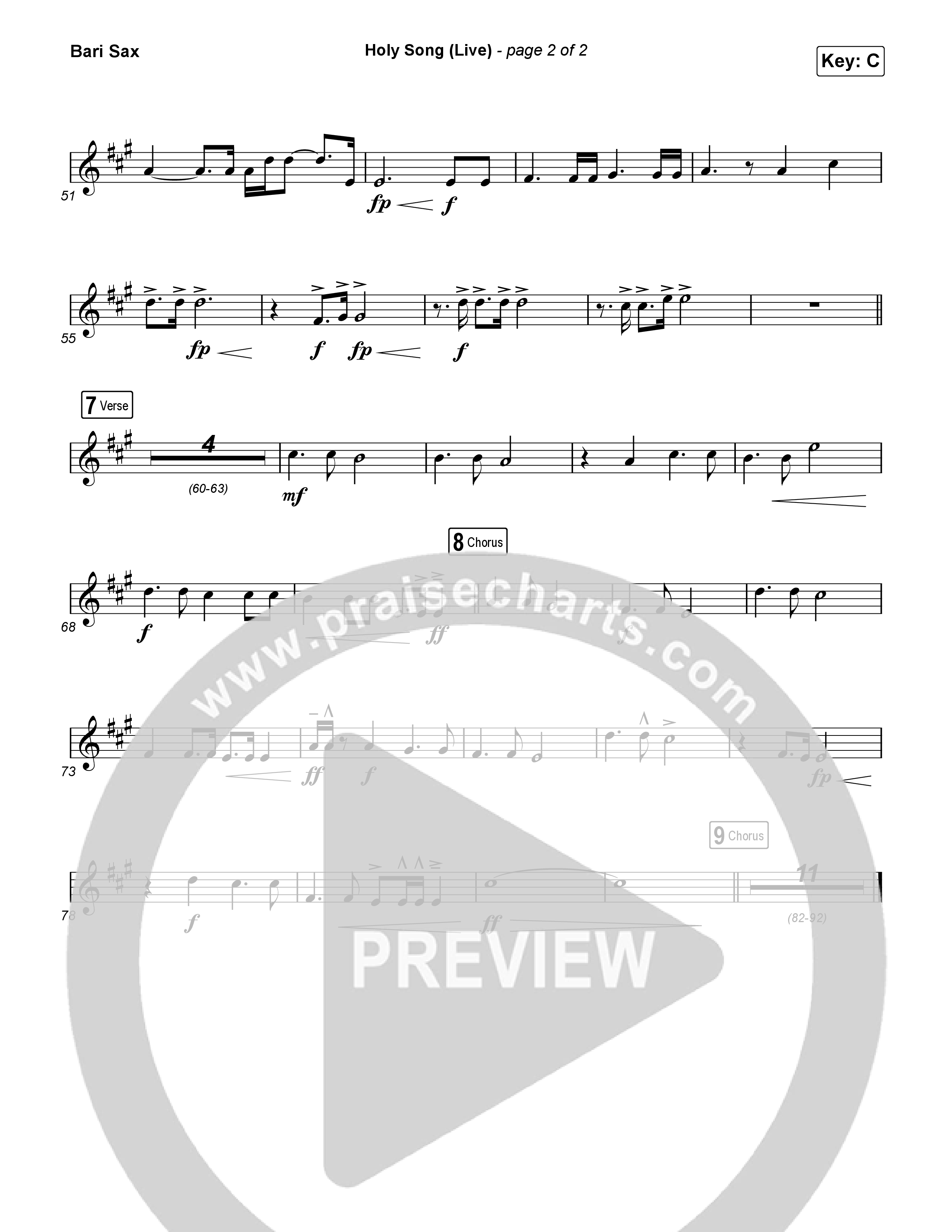 Holy Song (Live) Bari Sax (Bethel Music / Brooke Ligertwood)