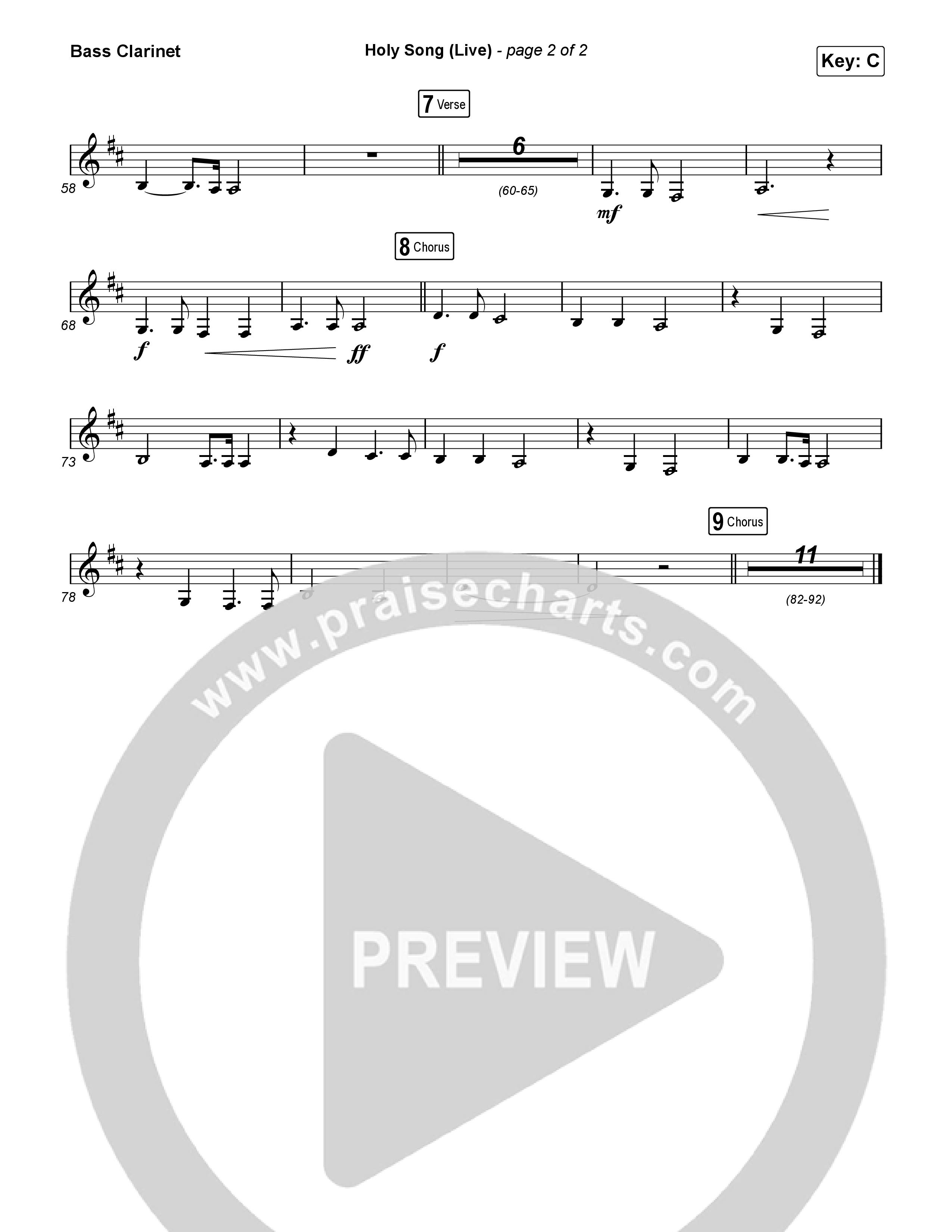 Holy Song (Live) Bass Clarinet (Bethel Music / Brooke Ligertwood)