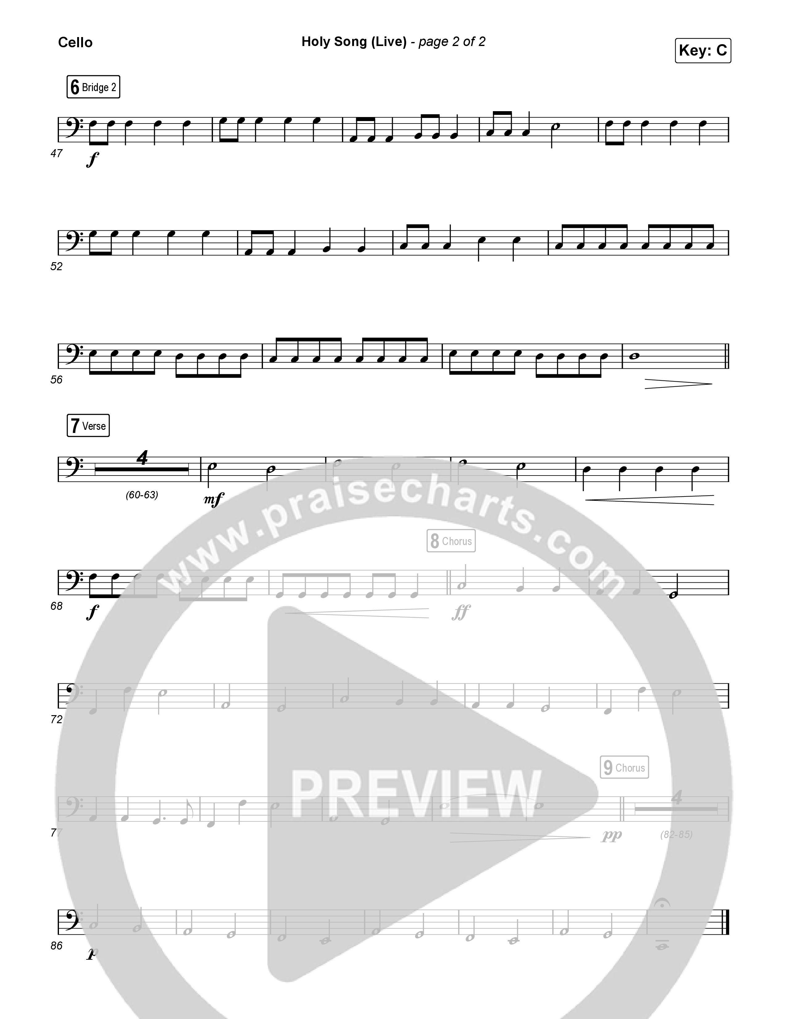 Holy Song (Live) Cello (Bethel Music / Brooke Ligertwood)