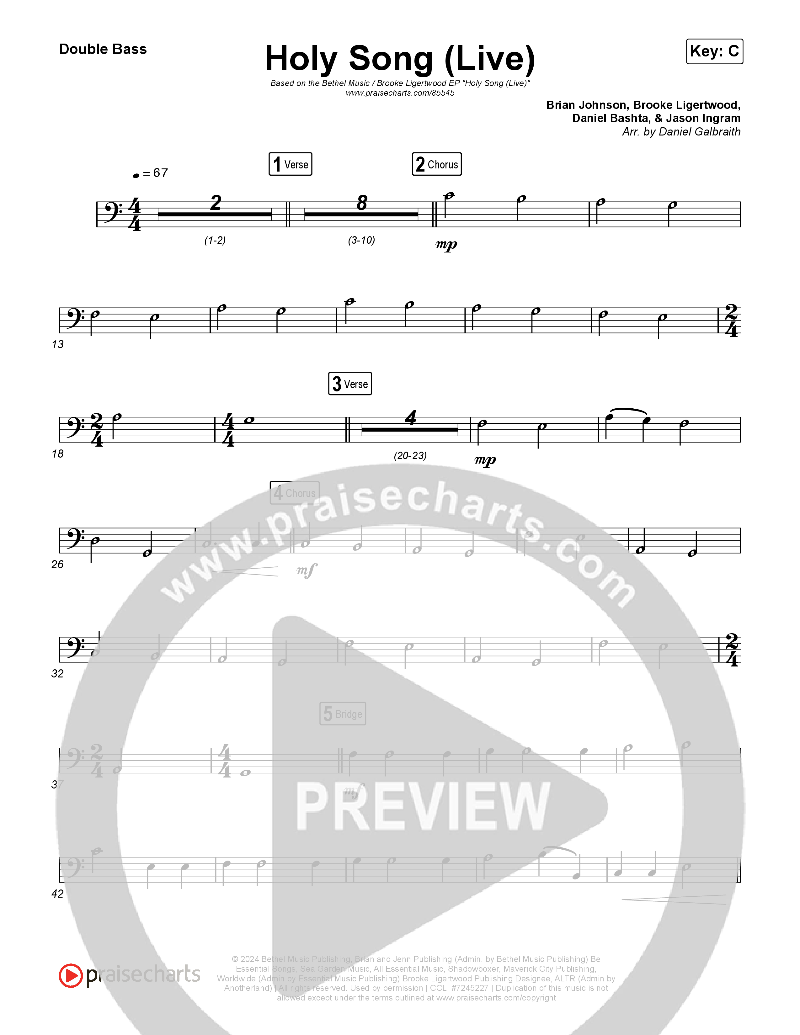 Holy Song (Live) String Bass (Bethel Music / Brooke Ligertwood)