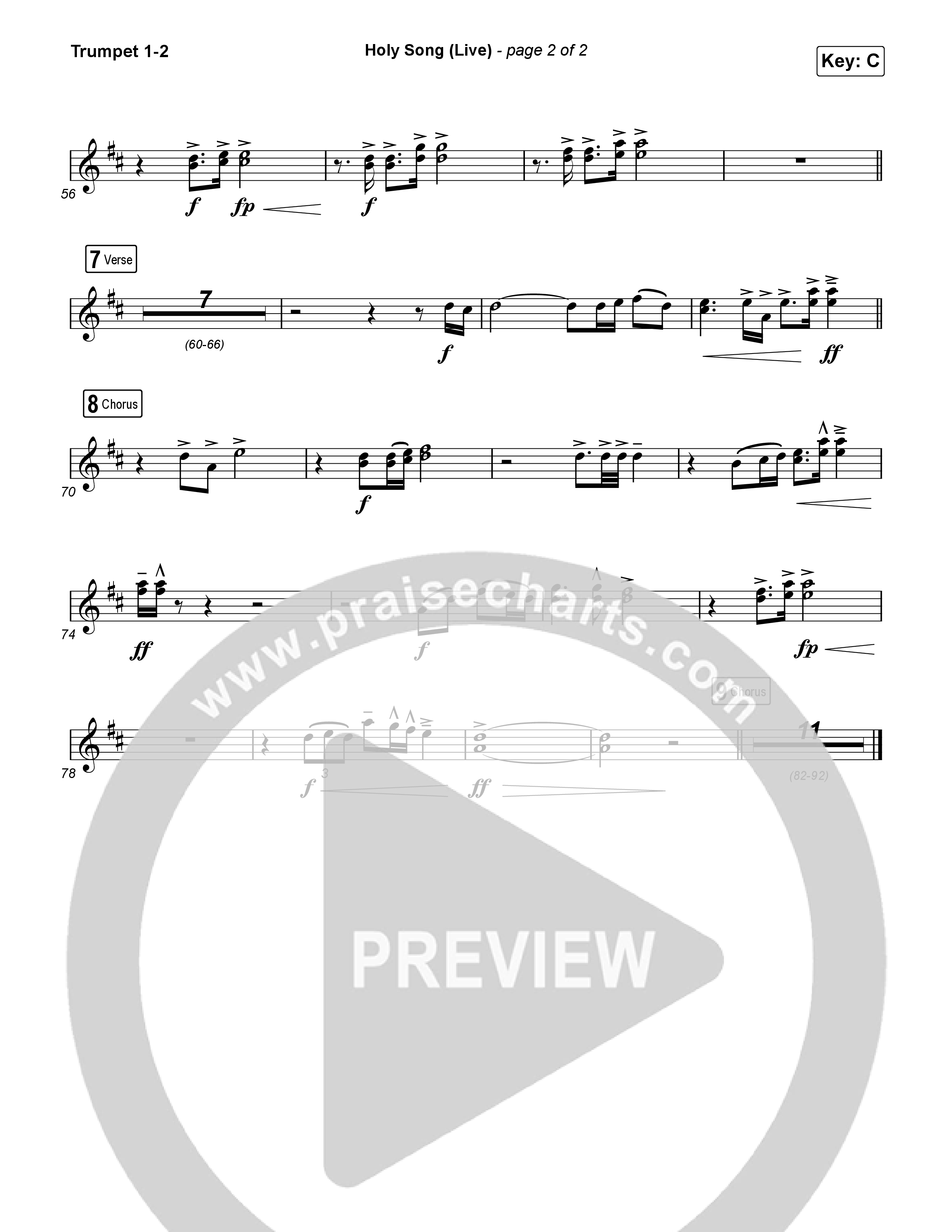 Holy Song (Live) Trumpet 1,2 (Bethel Music / Brooke Ligertwood)