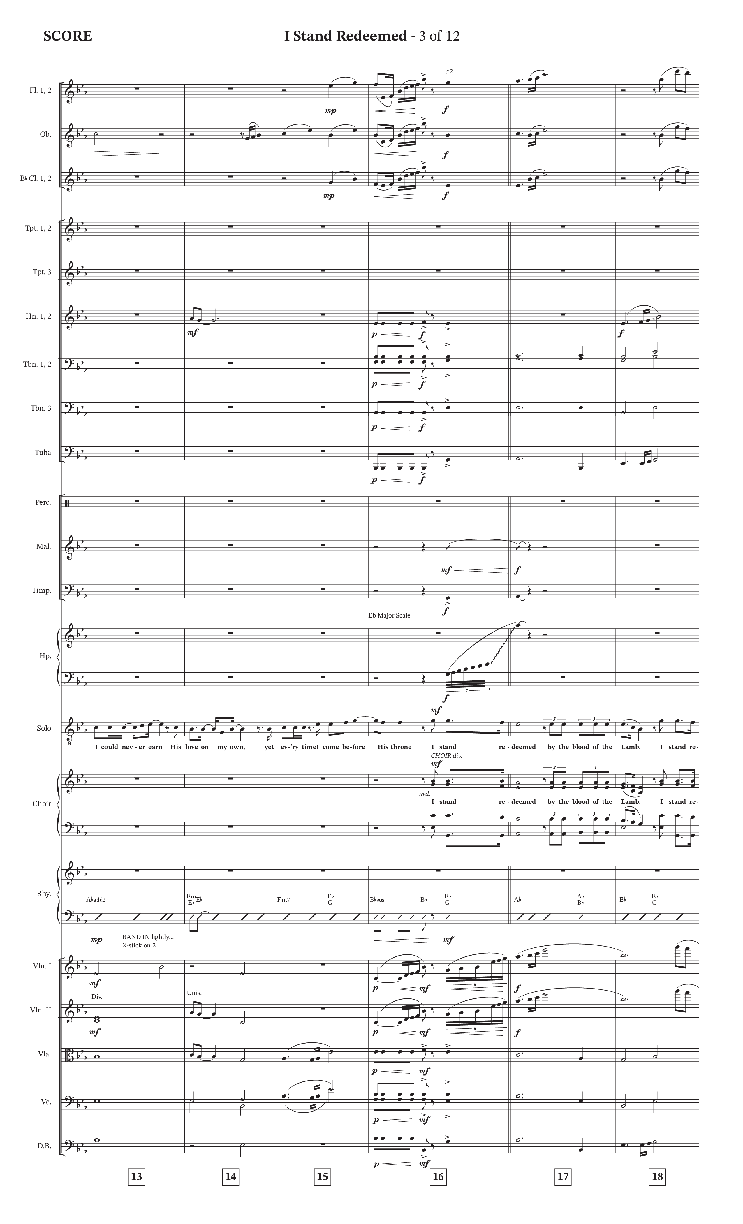 I Stand Redeemed (Choral Anthem SATB) Orchestration (Arr. Josh Stewart / Orch. Wayne Haun / Legacy Five)