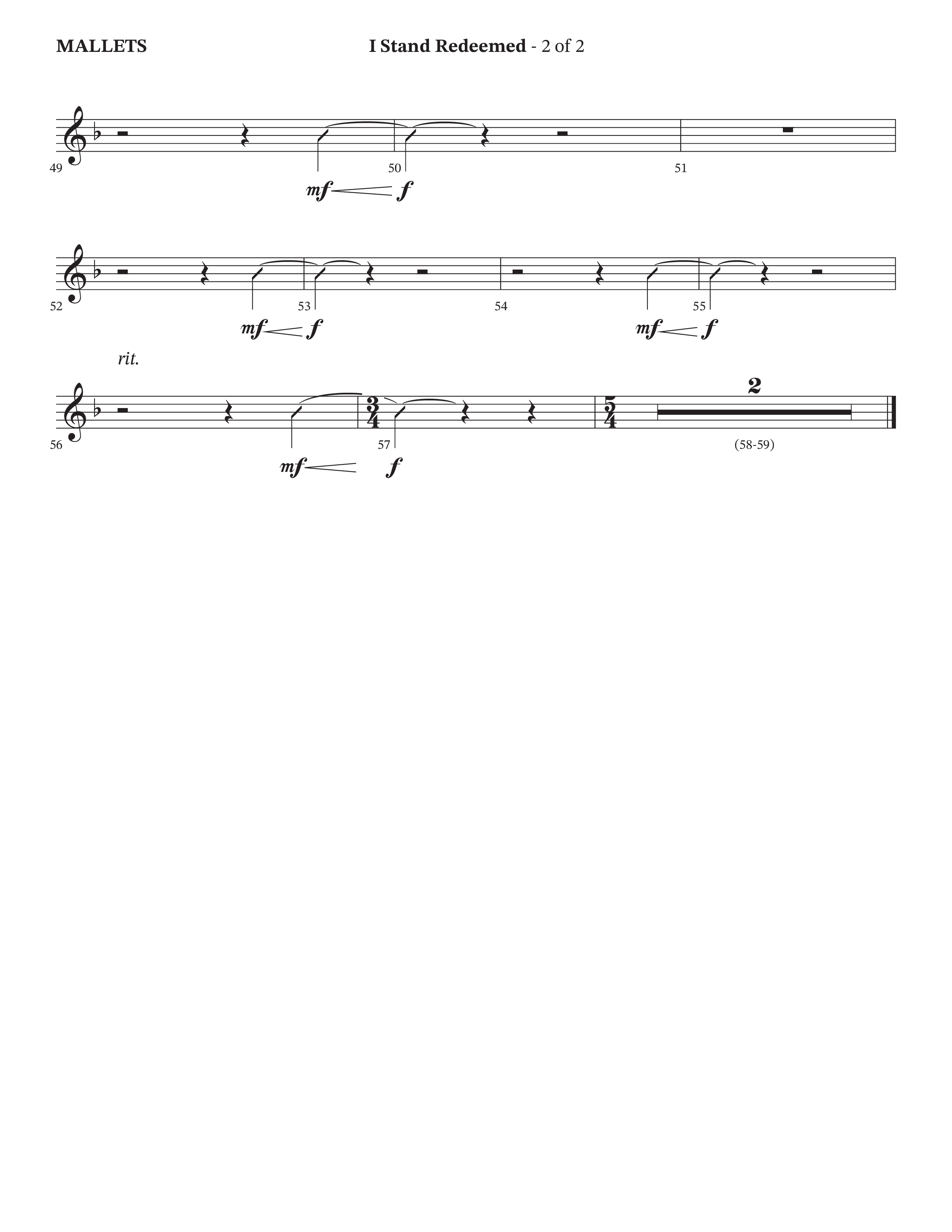 I Stand Redeemed (Choral Anthem SATB) Mallets (Arr. Josh Stewart / Orch. Wayne Haun / Legacy Five)