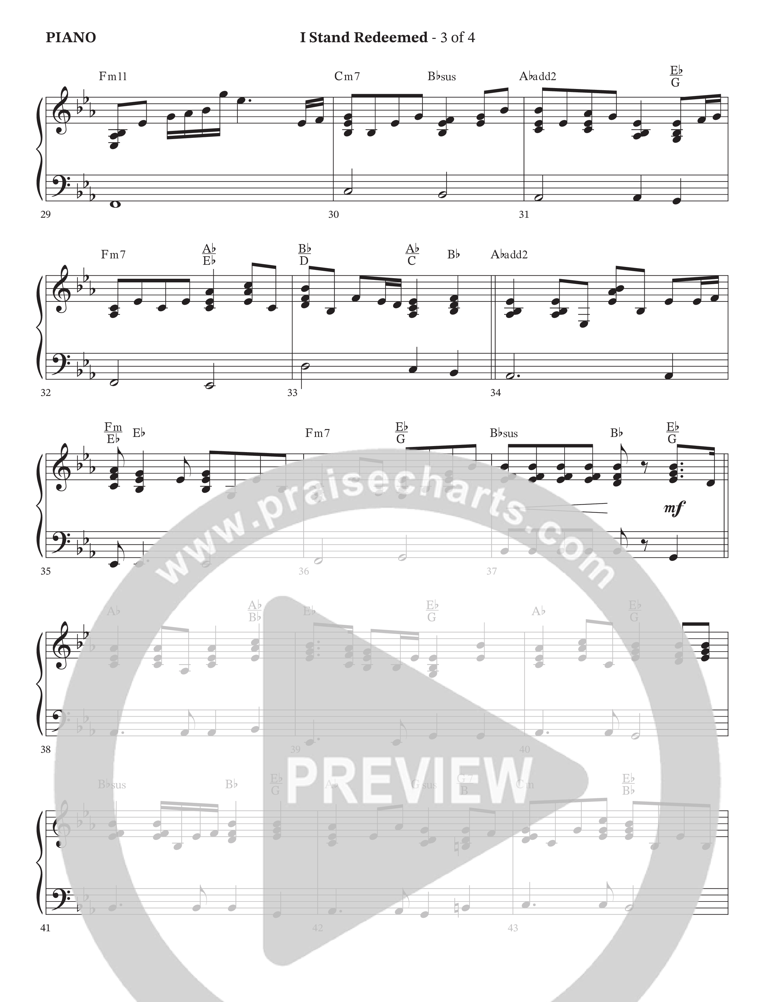 I Stand Redeemed (Choral Anthem SATB) Piano Sheet (Arr. Josh Stewart / Orch. Wayne Haun / Legacy Five)