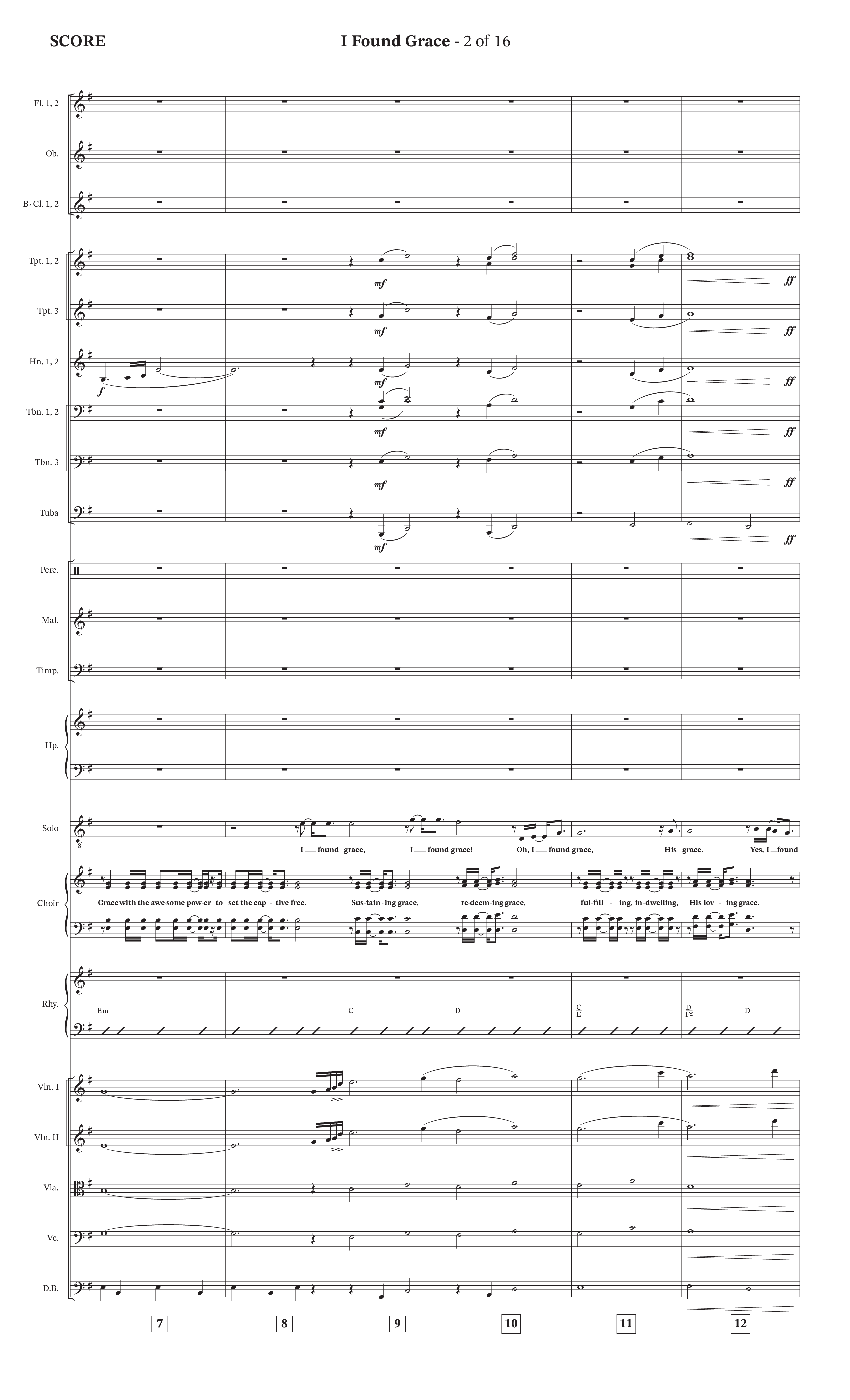 I Found Grace (Choral Anthem SATB) Orchestration (Arr. Josh Stewart / Orch. Wayne Haun / Legacy Five)