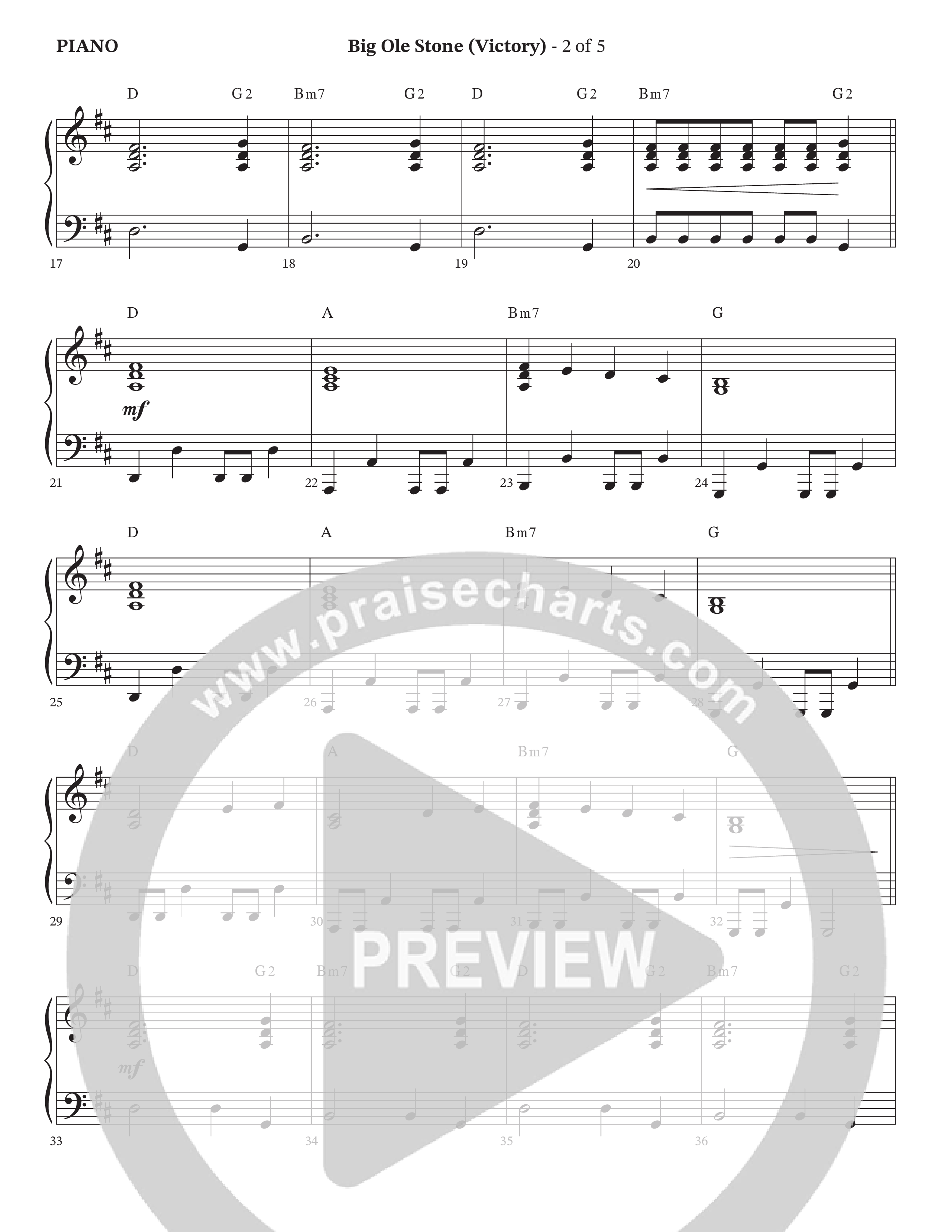 Big Ole Stone (Choral Anthem SATB) Piano Sheet (Triumphant Quartet / Arr. Cliff Duren / Orch. Brian Eads)