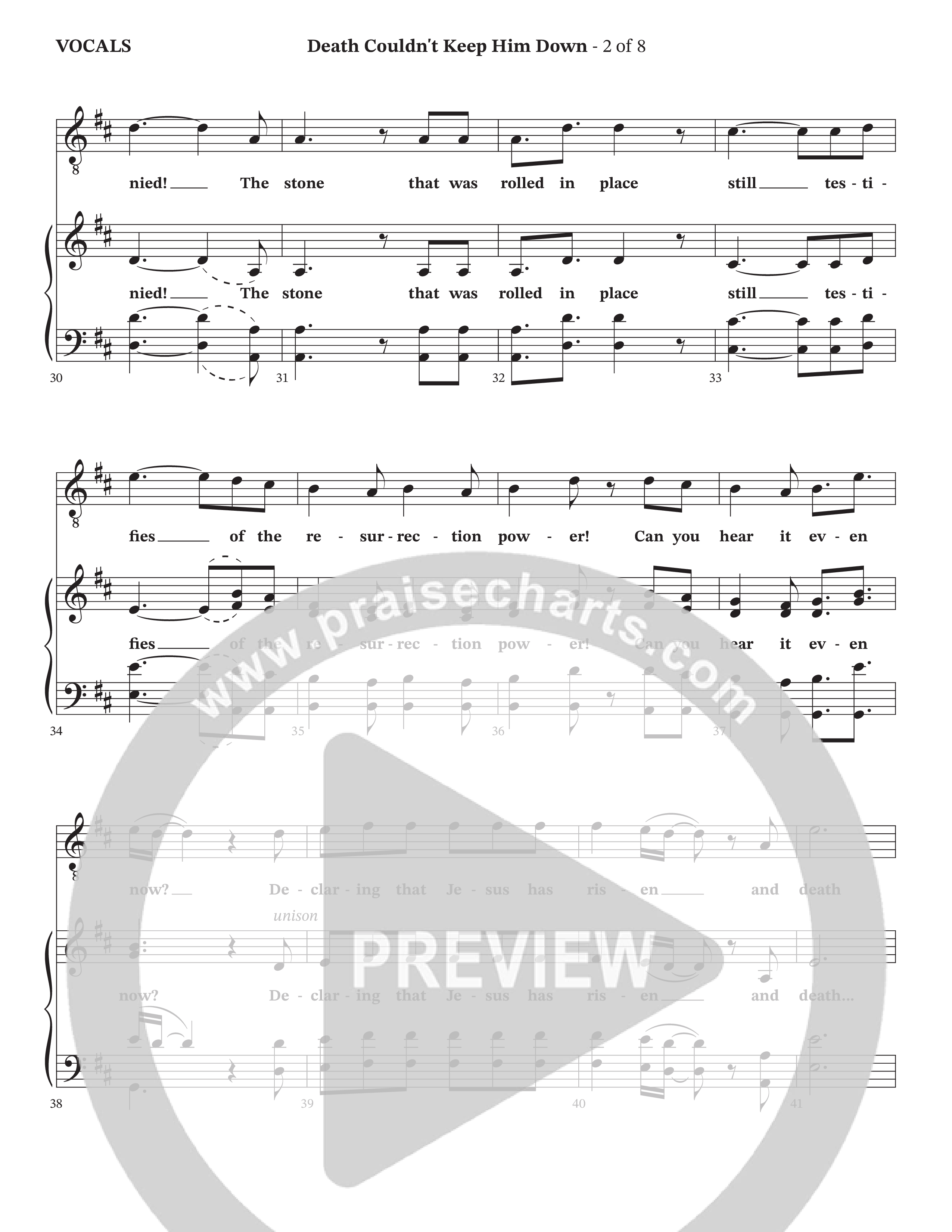 Death Couldn't Keep Him Down (Choral Anthem SATB) Choir Sheet (Arr. Cliff Duren / Orch. Wayne Haun / Triumphant Quartet)