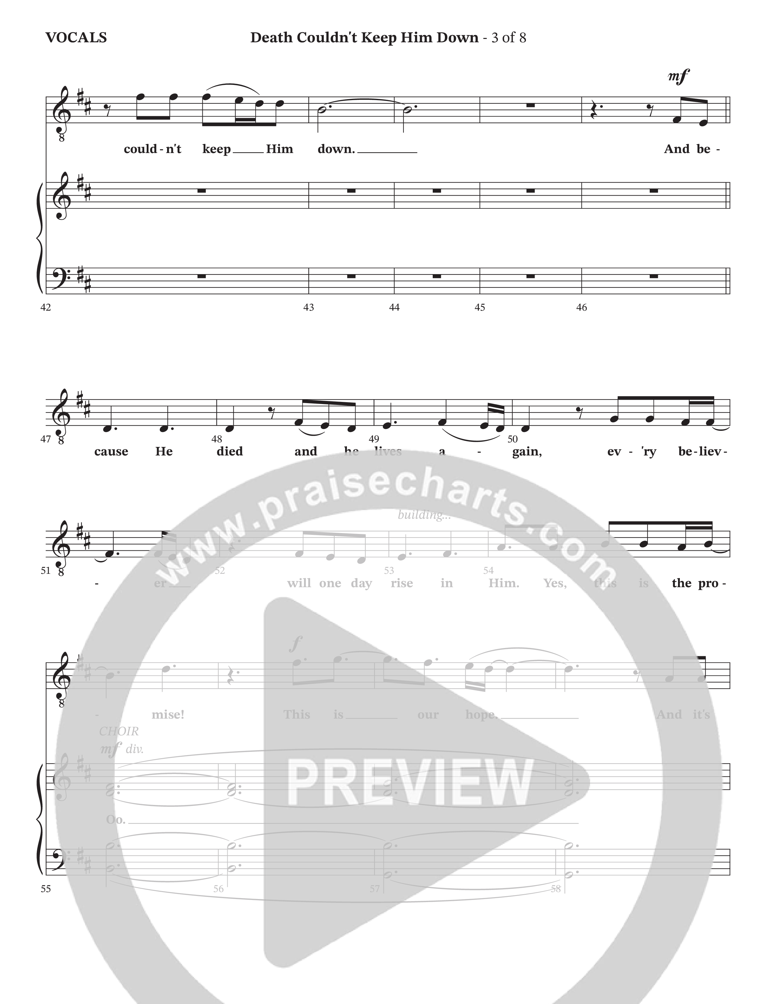Death Couldn't Keep Him Down (Choral Anthem SATB) Choir Sheet (Arr. Cliff Duren / Orch. Wayne Haun / Triumphant Quartet)