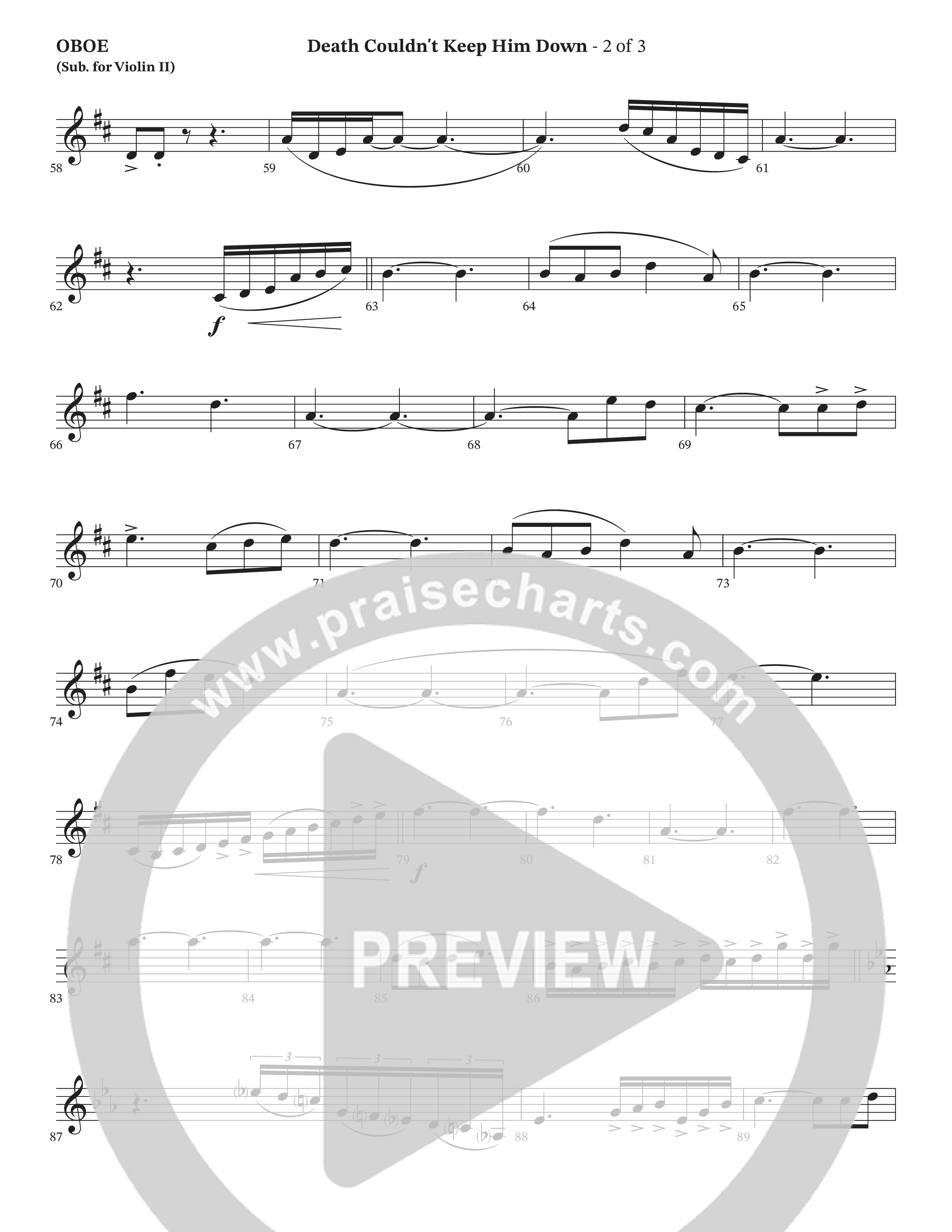 Death Couldn't Keep Him Down (Choral Anthem SATB) Oboe (Arr. Cliff Duren / Orch. Wayne Haun / Triumphant Quartet)