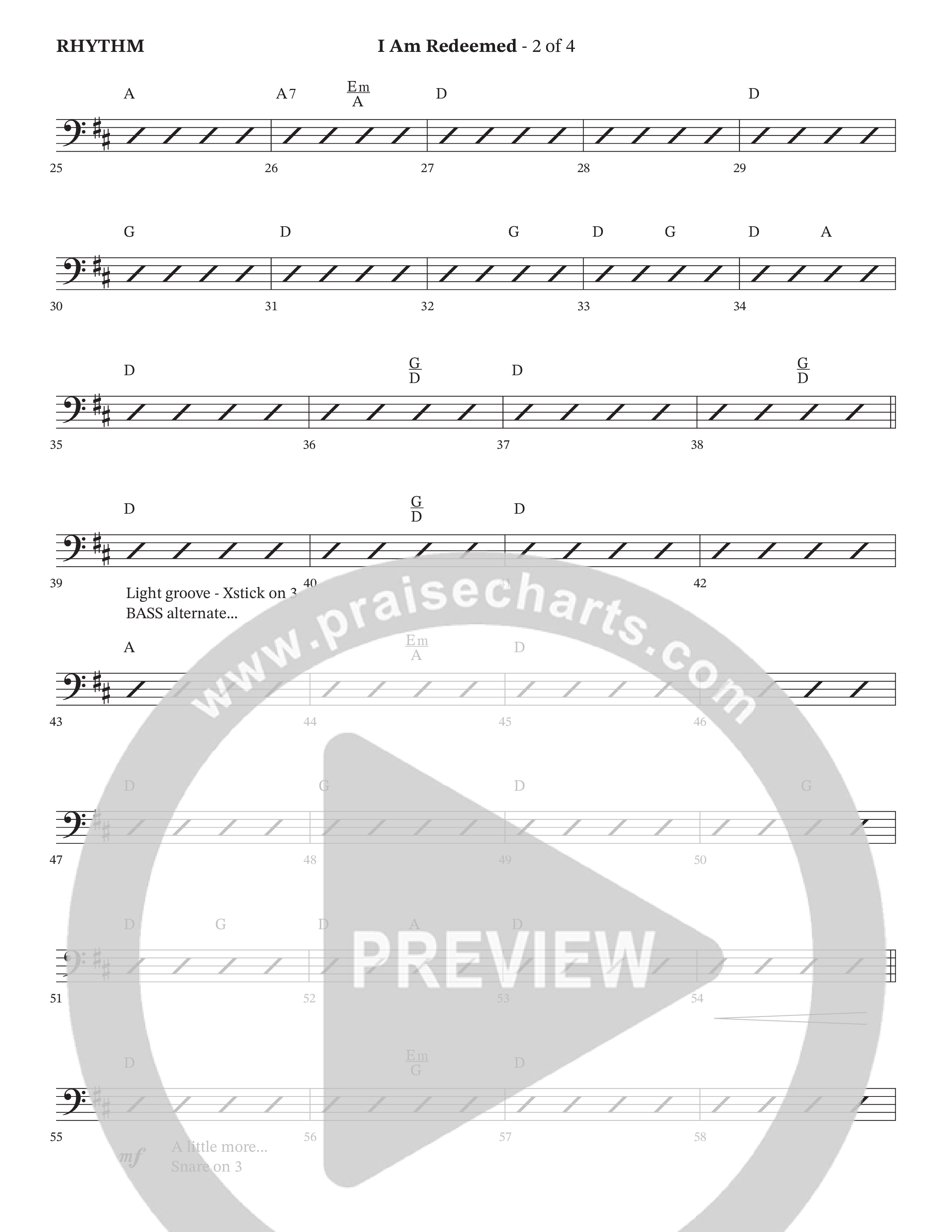 I Am Redeemed (Choral Anthem SATB) Rhythm Chart (Arr. Bradley Knight / Orch. Payton Altman / Poet Voices)