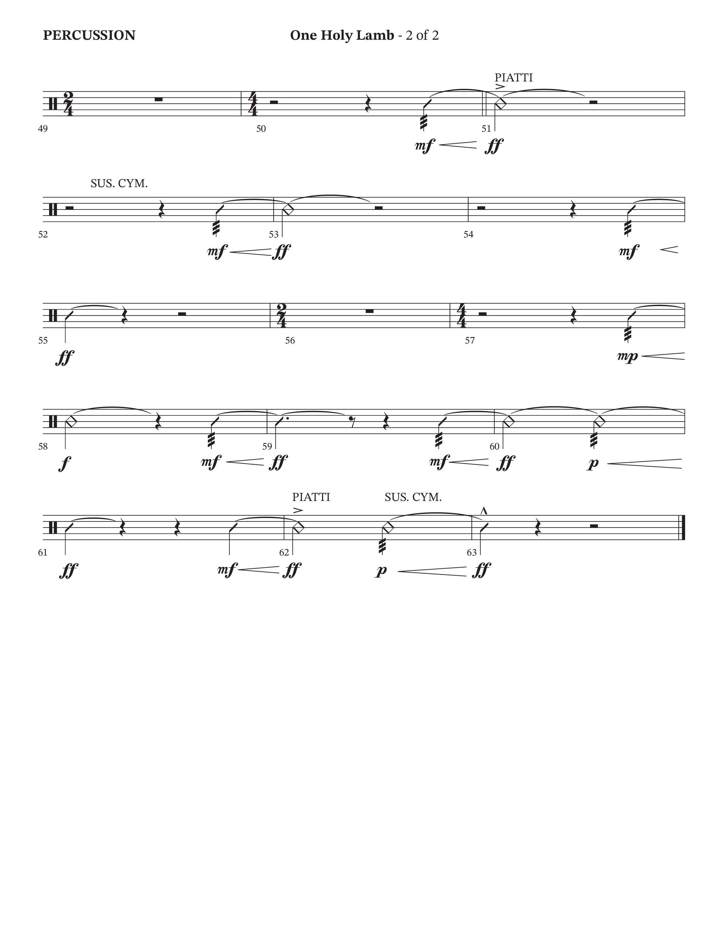 One Holy Lamb (Choral Anthem SATB) Percussion (Arr. Bradley Knight / Orch. Trey Ivey / Poet Voices)