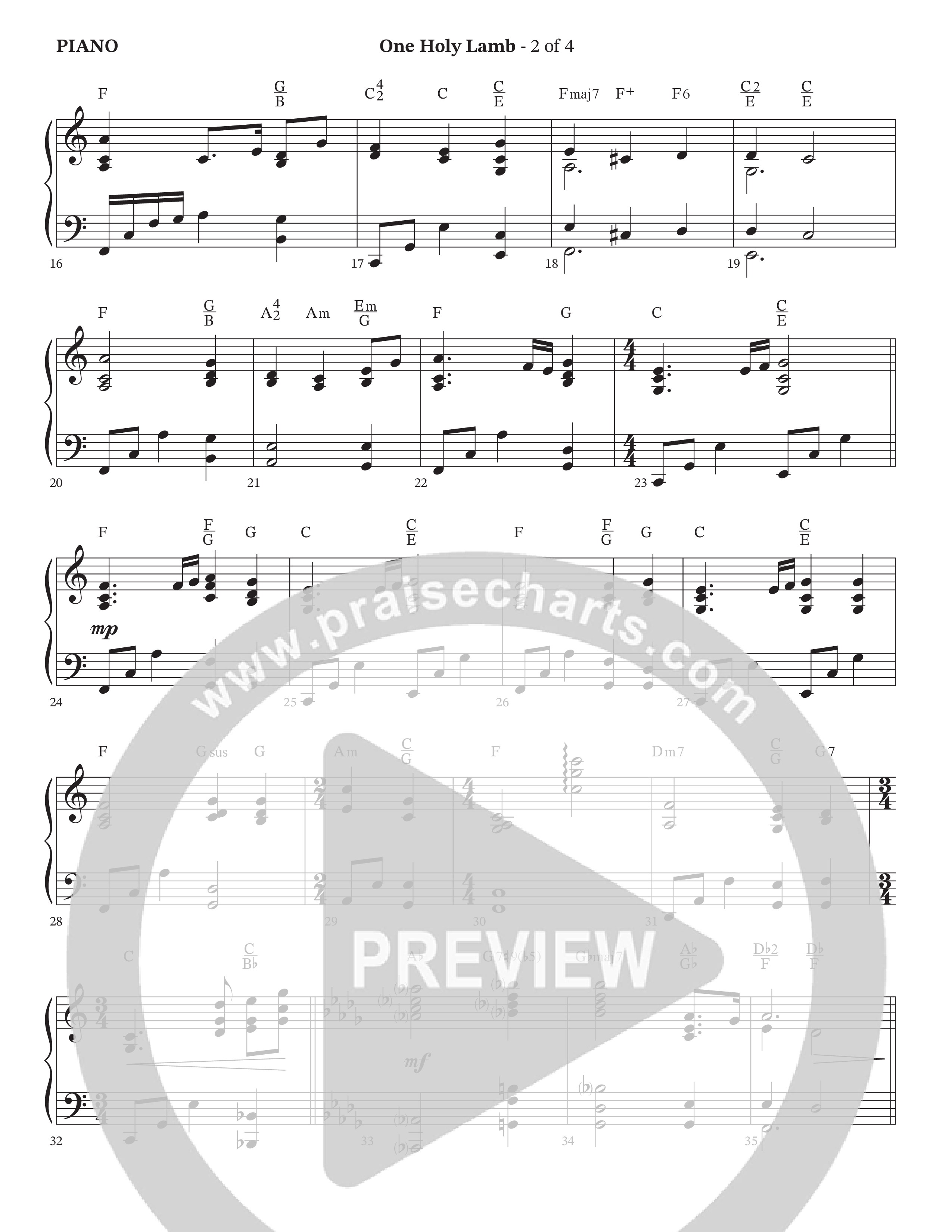 One Holy Lamb (Choral Anthem SATB) Piano Sheet (Arr. Bradley Knight / Orch. Trey Ivey / Poet Voices)