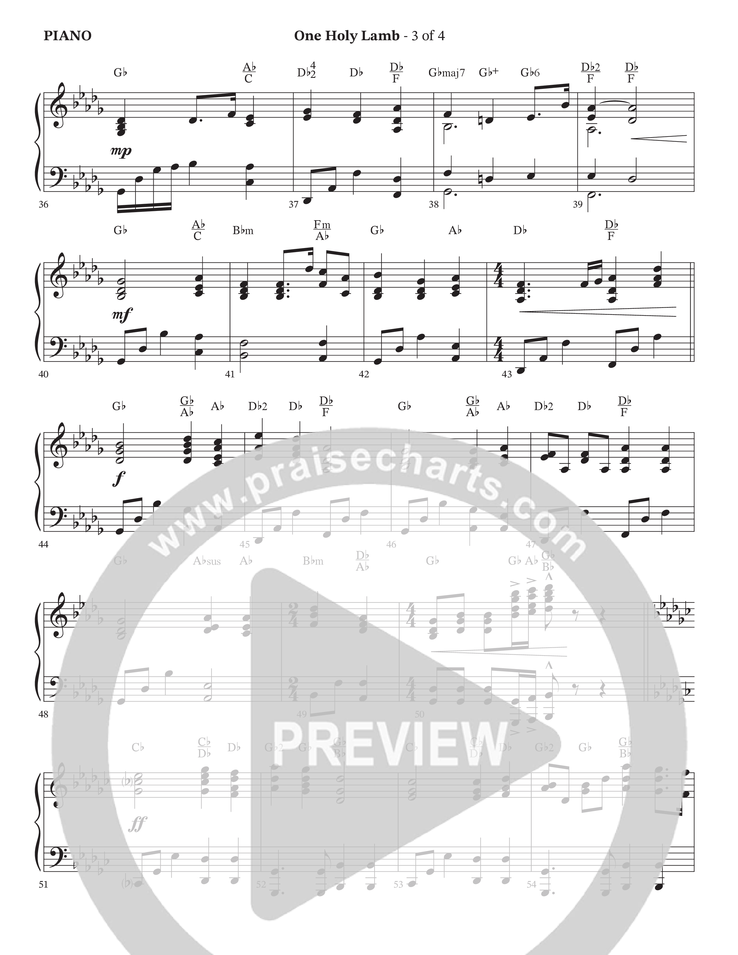 One Holy Lamb (Choral Anthem SATB) Piano Sheet (Arr. Bradley Knight / Orch. Trey Ivey / Poet Voices)