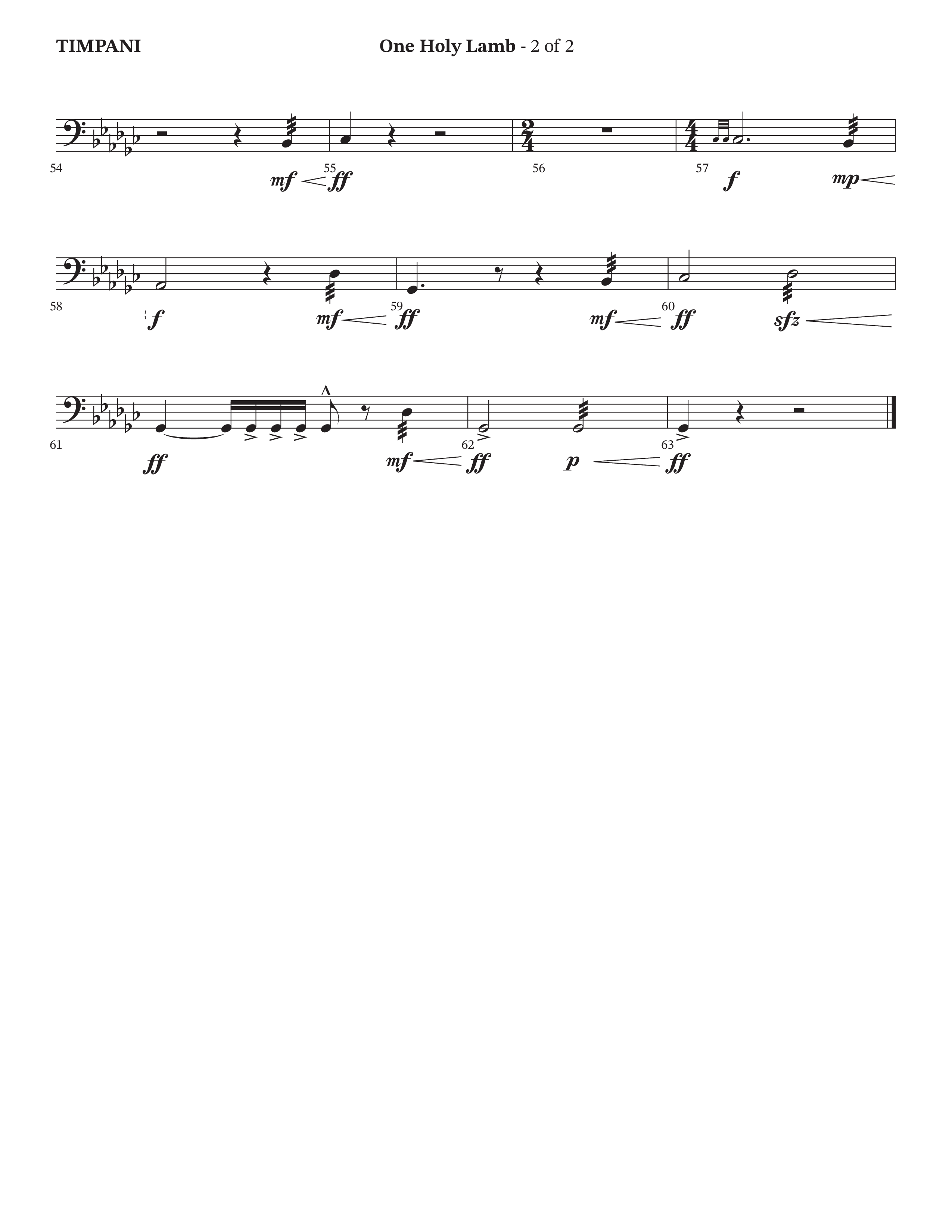 One Holy Lamb (Choral Anthem SATB) Timpani (Arr. Bradley Knight / Orch. Trey Ivey / Poet Voices)