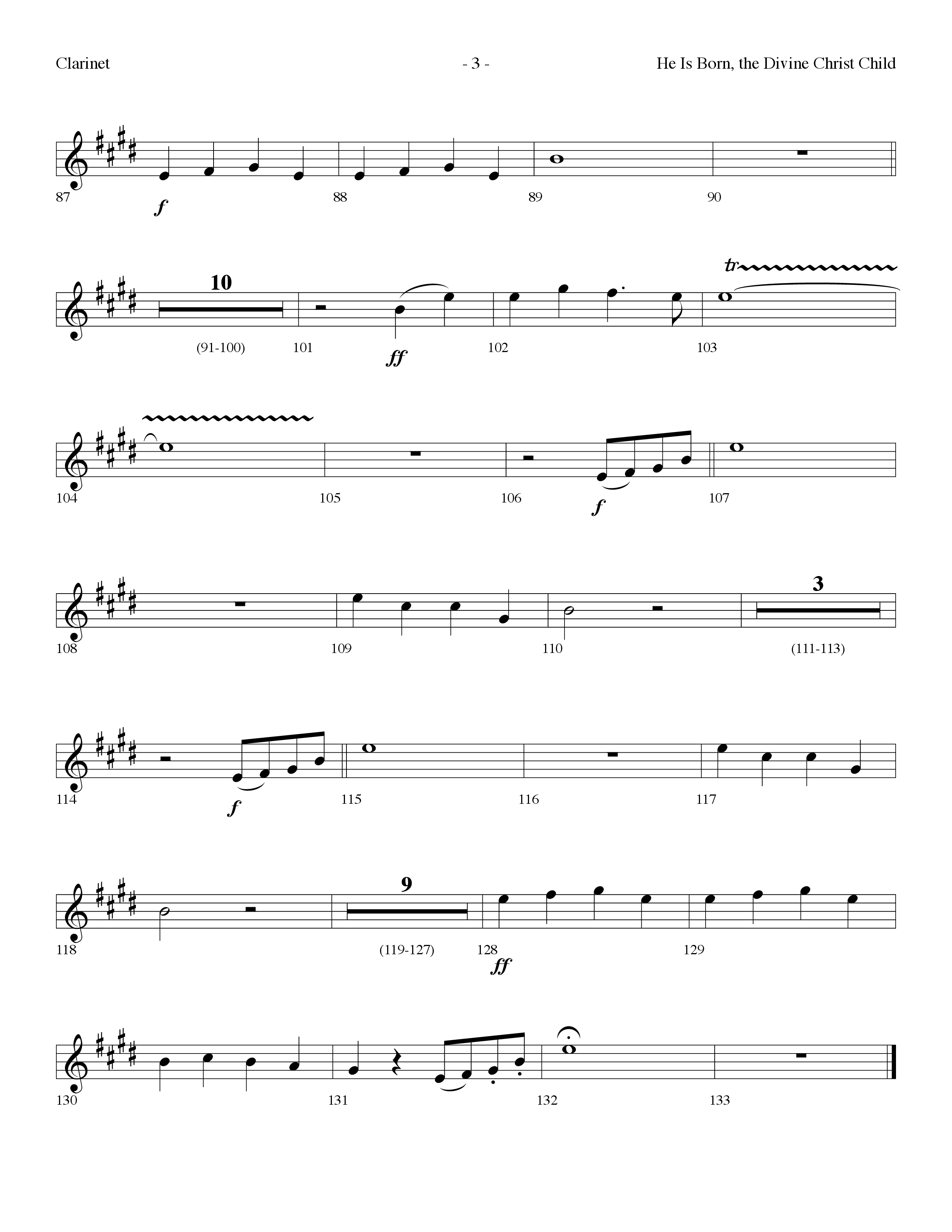 He is Born, the Divine Christ Child with Born in Bethlehem (Choral Anthem SATB) Clarinet (Lifeway Choral / Arr. Dennis Allen)