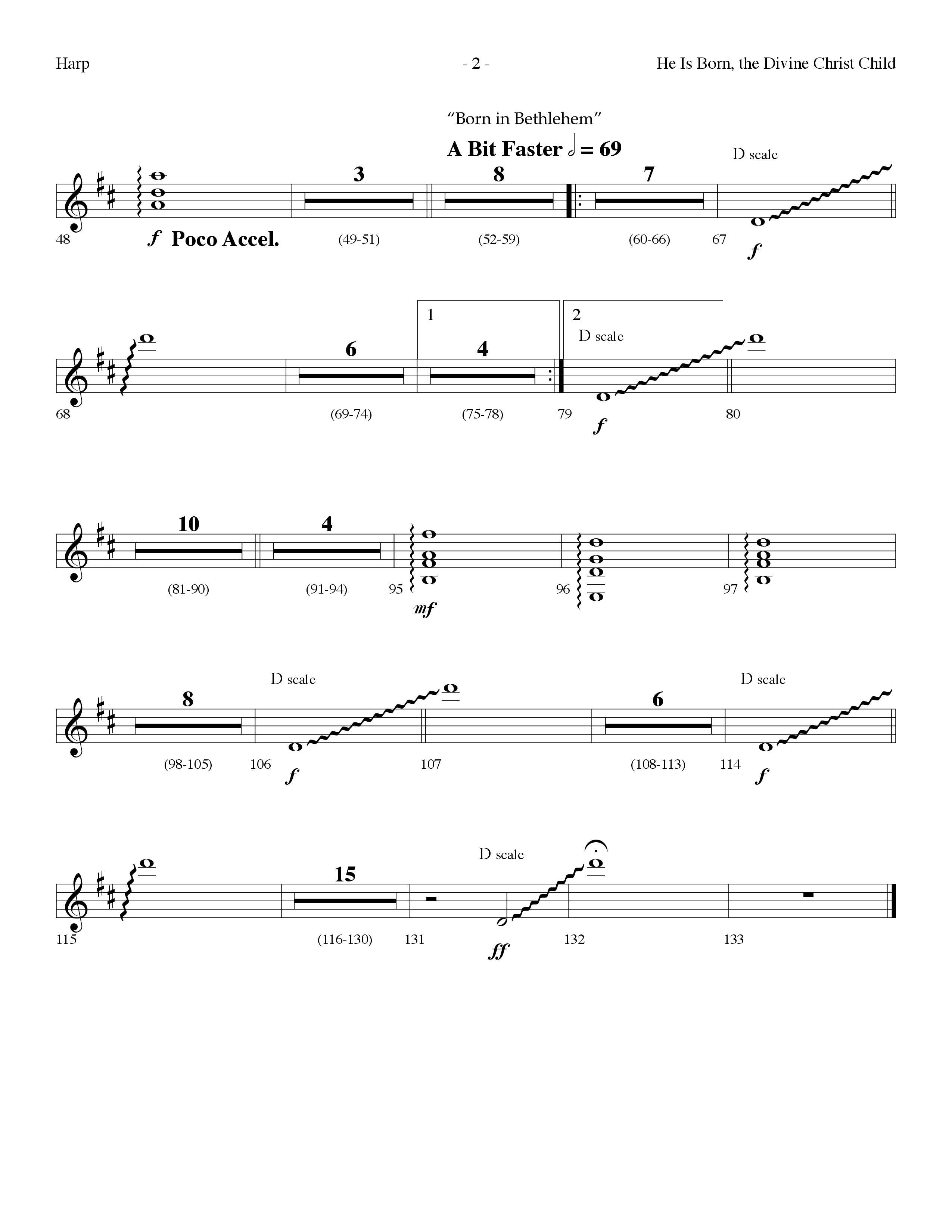 He is Born, the Divine Christ Child with Born in Bethlehem (Choral Anthem SATB) Harp (Lifeway Choral / Arr. Dennis Allen)