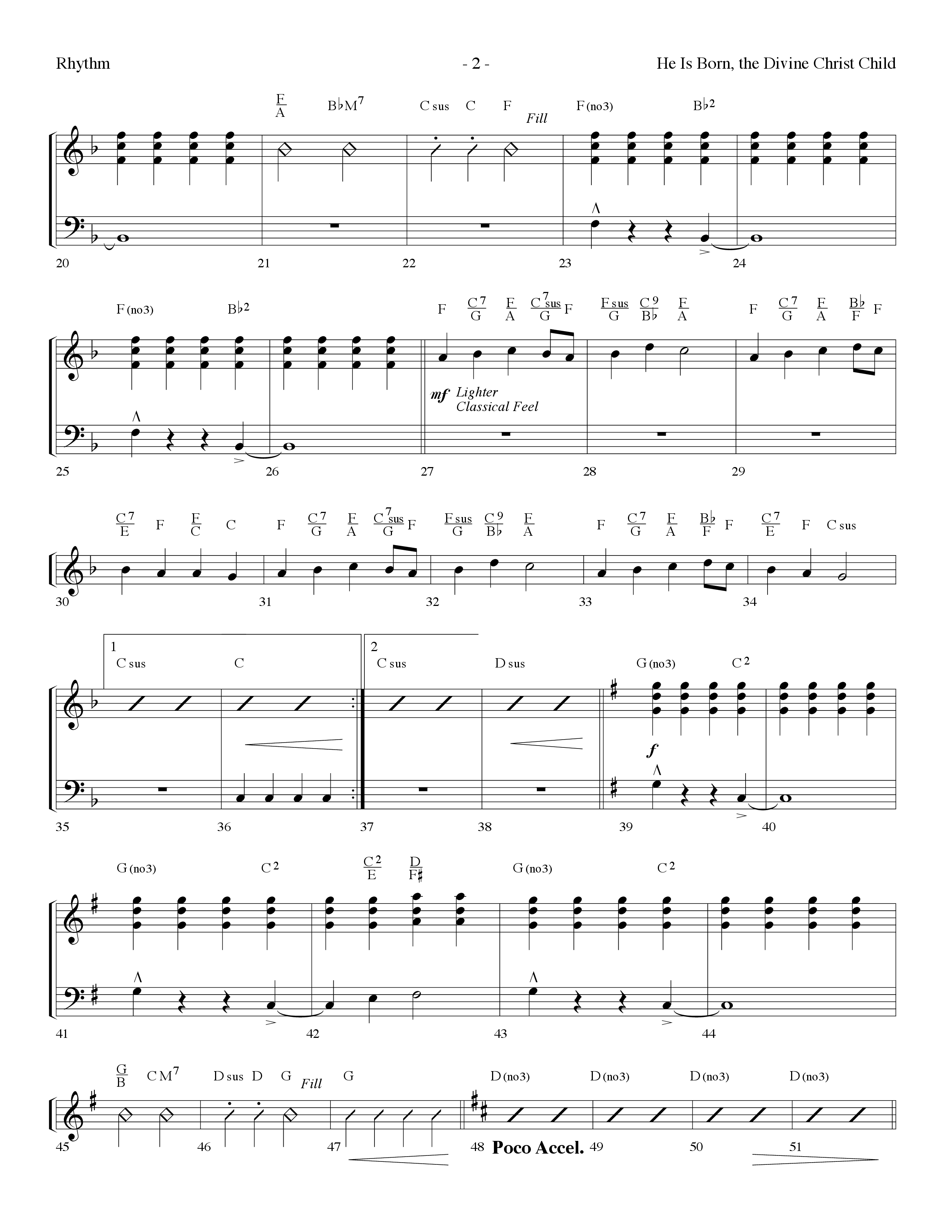 He is Born, the Divine Christ Child with Born in Bethlehem (Choral Anthem SATB) Rhythm Chart (Lifeway Choral / Arr. Dennis Allen)